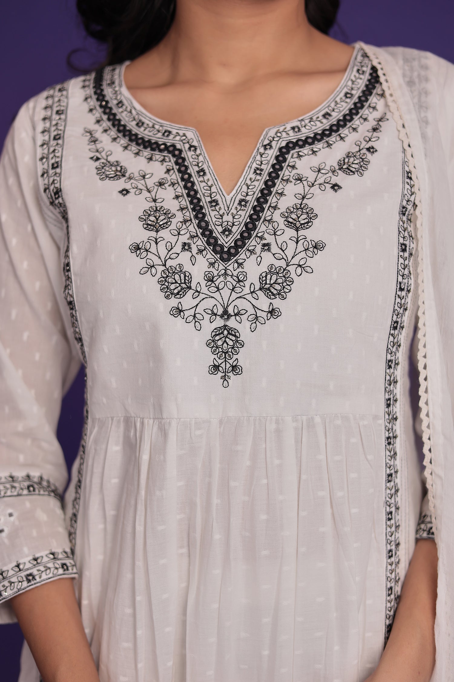 Pure Cotton Kurta Set Stitched with Thread work