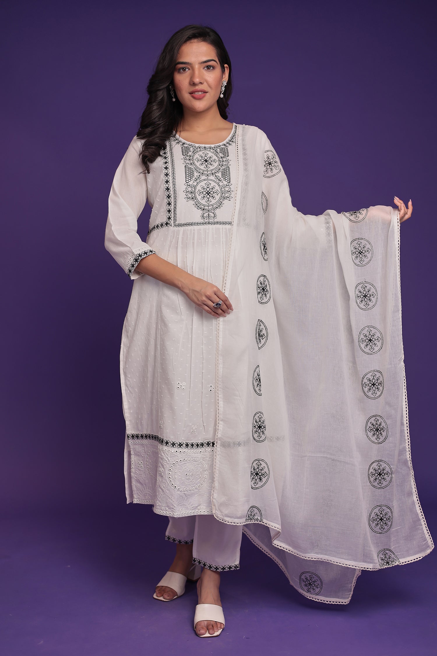 Pure Cotton Kurta Set Stitched with Thread work