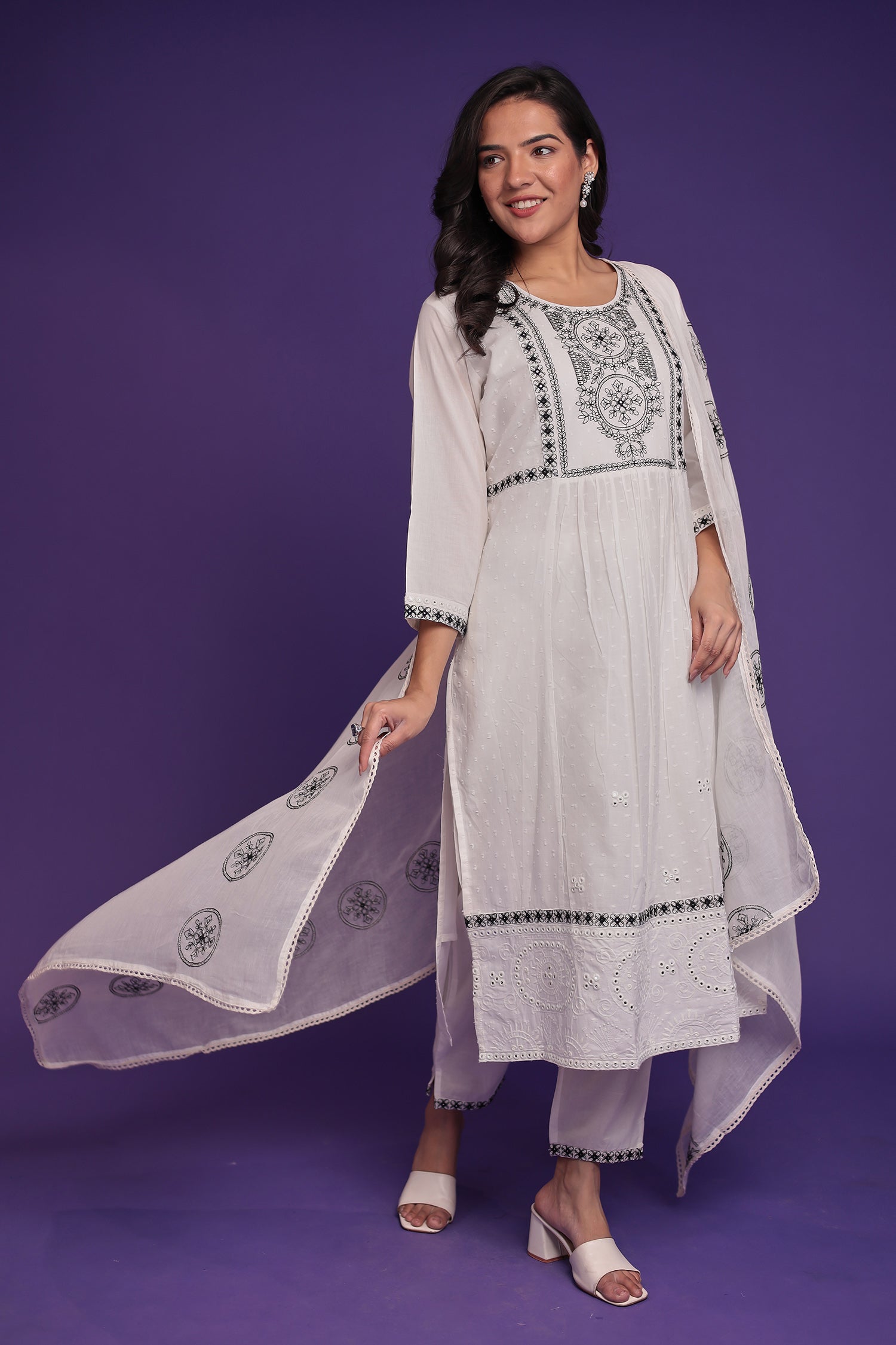 Pure Cotton Kurta Set Stitched with Thread work