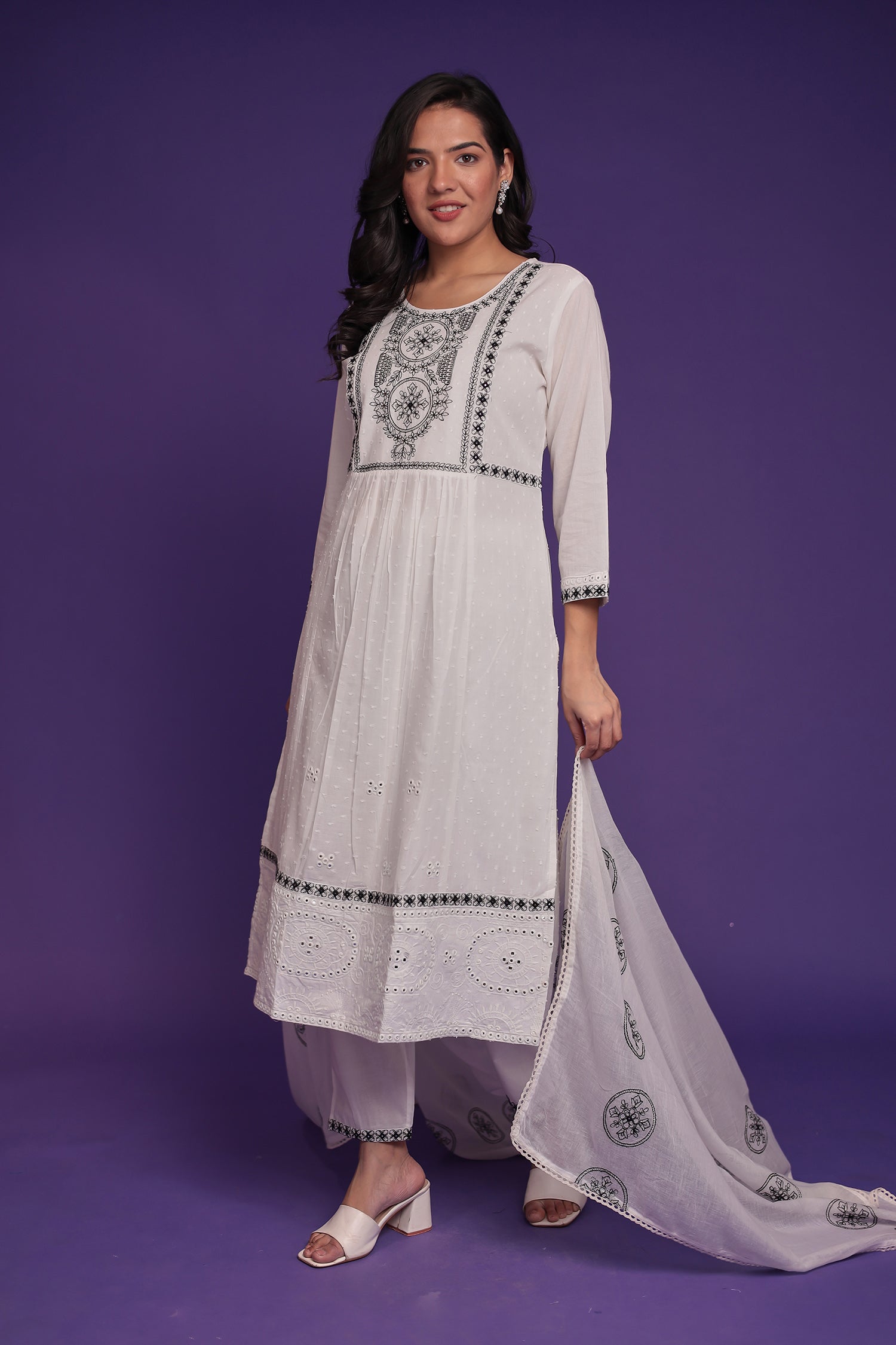 Pure Cotton Kurta Set Stitched with Thread work