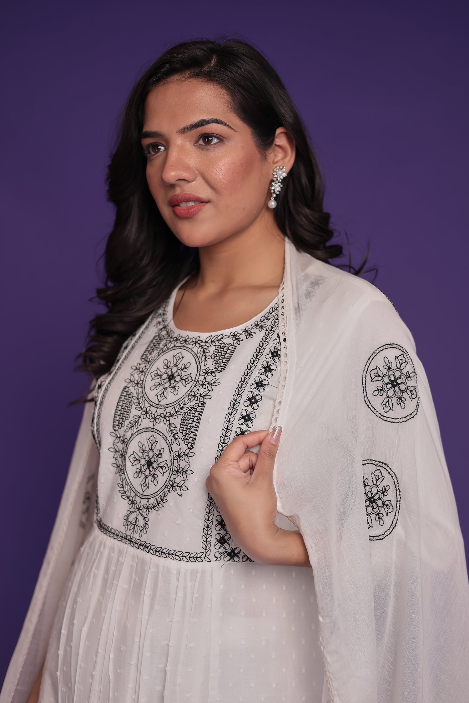 Pure Cotton Kurta Set Stitched with Thread work