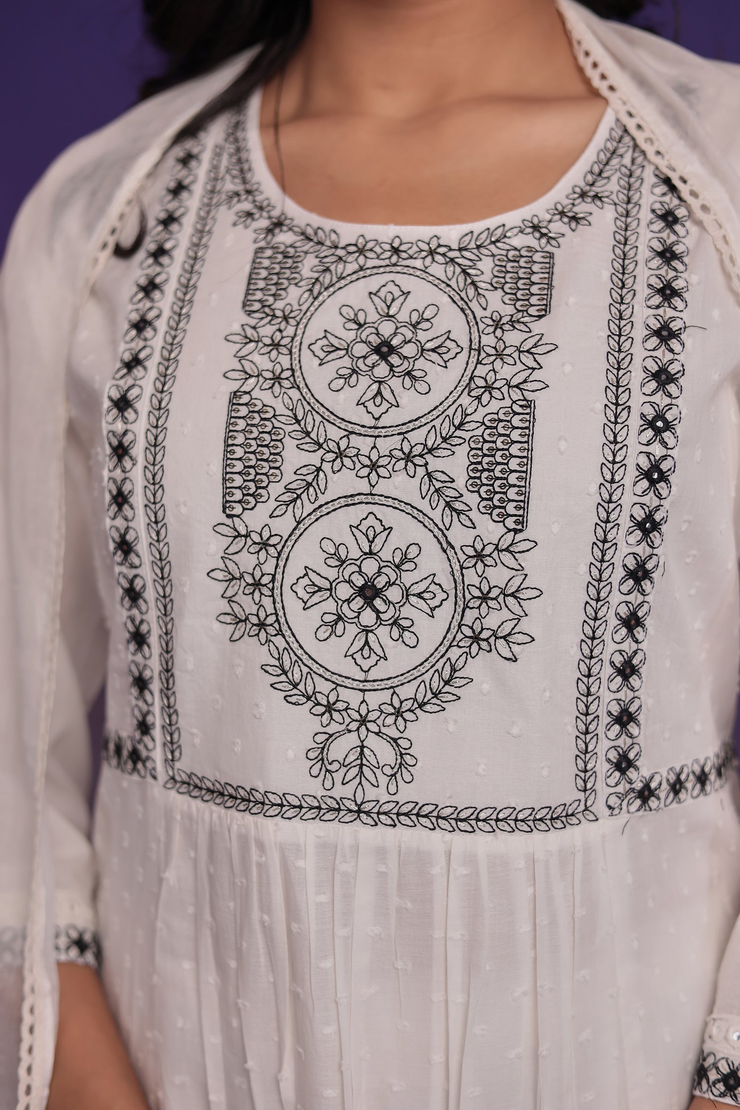 Pure Cotton Kurta Set Stitched with Thread work