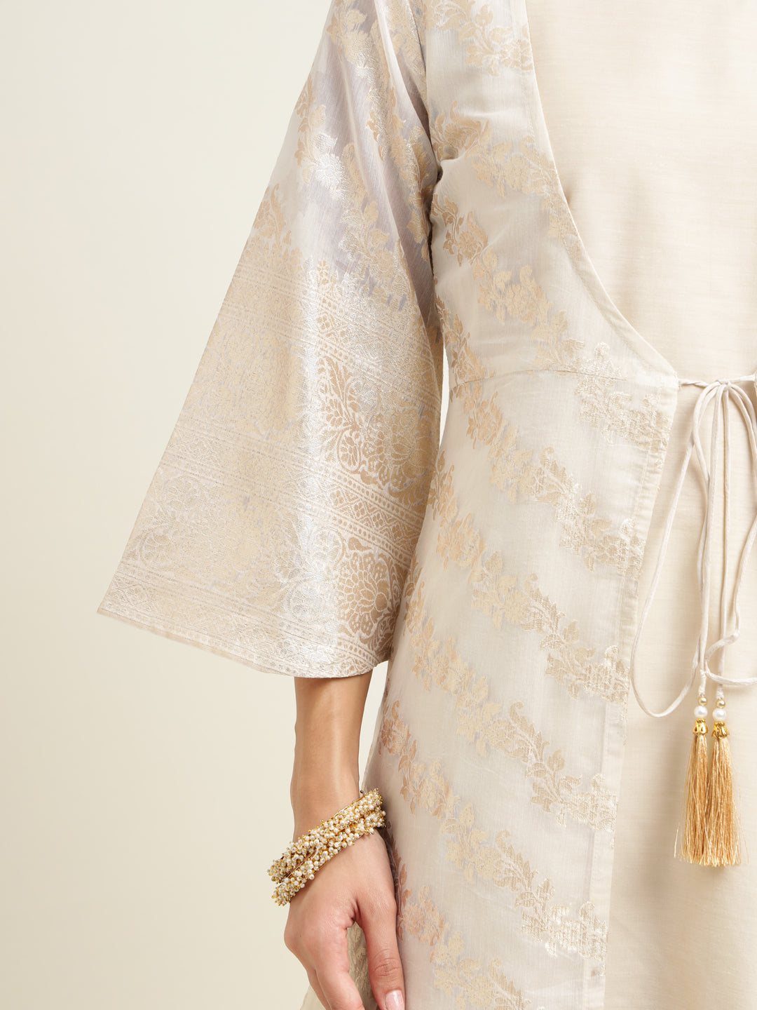 Jacket Style Banarasi Silk Kurta Set Stitched