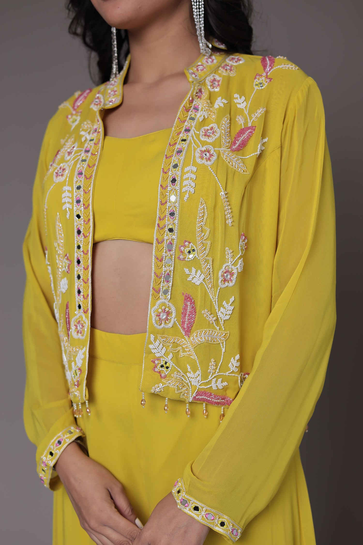 Georgette Indowestern Embellished with Mirror work