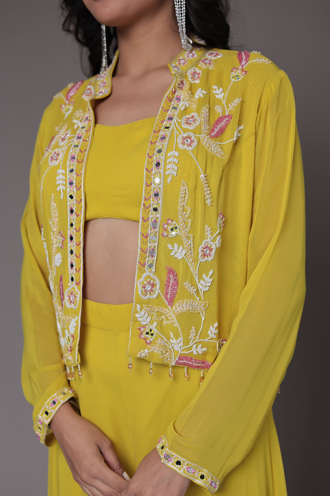 Georgette Indowestern Embellished with Mirror work