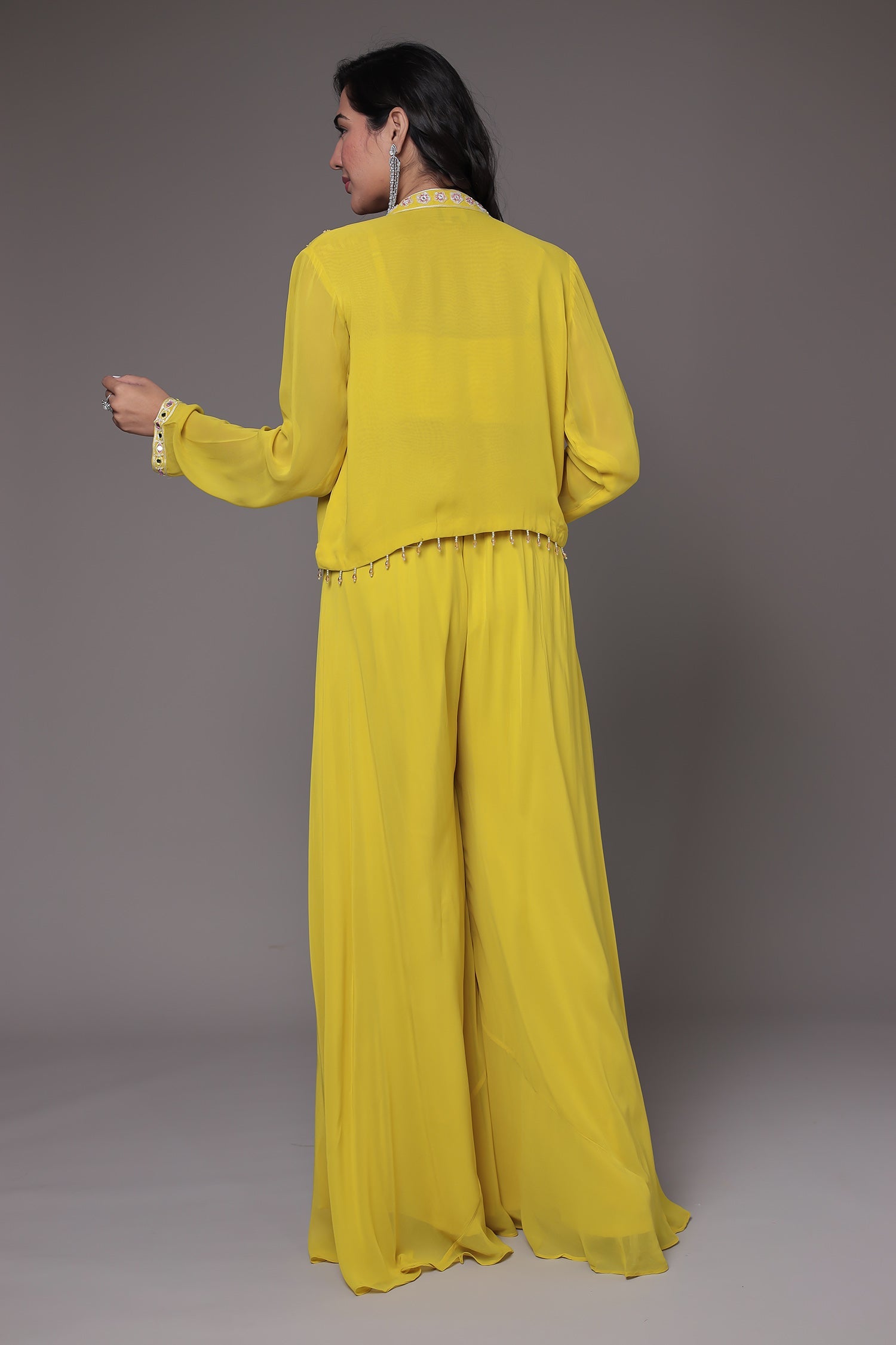 Georgette Indowestern Embellished with Mirror work