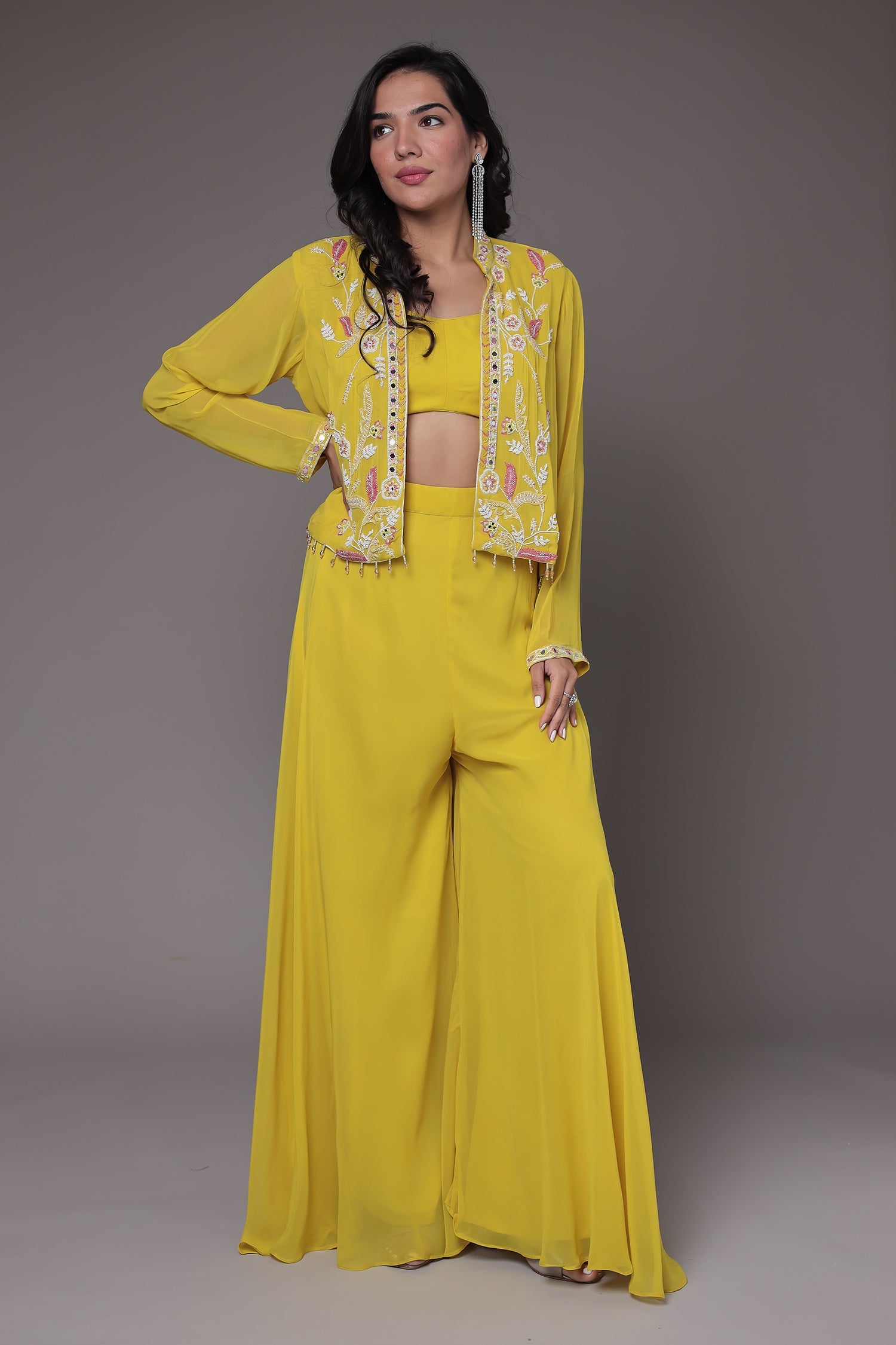 Georgette Indowestern Embellished with Mirror work