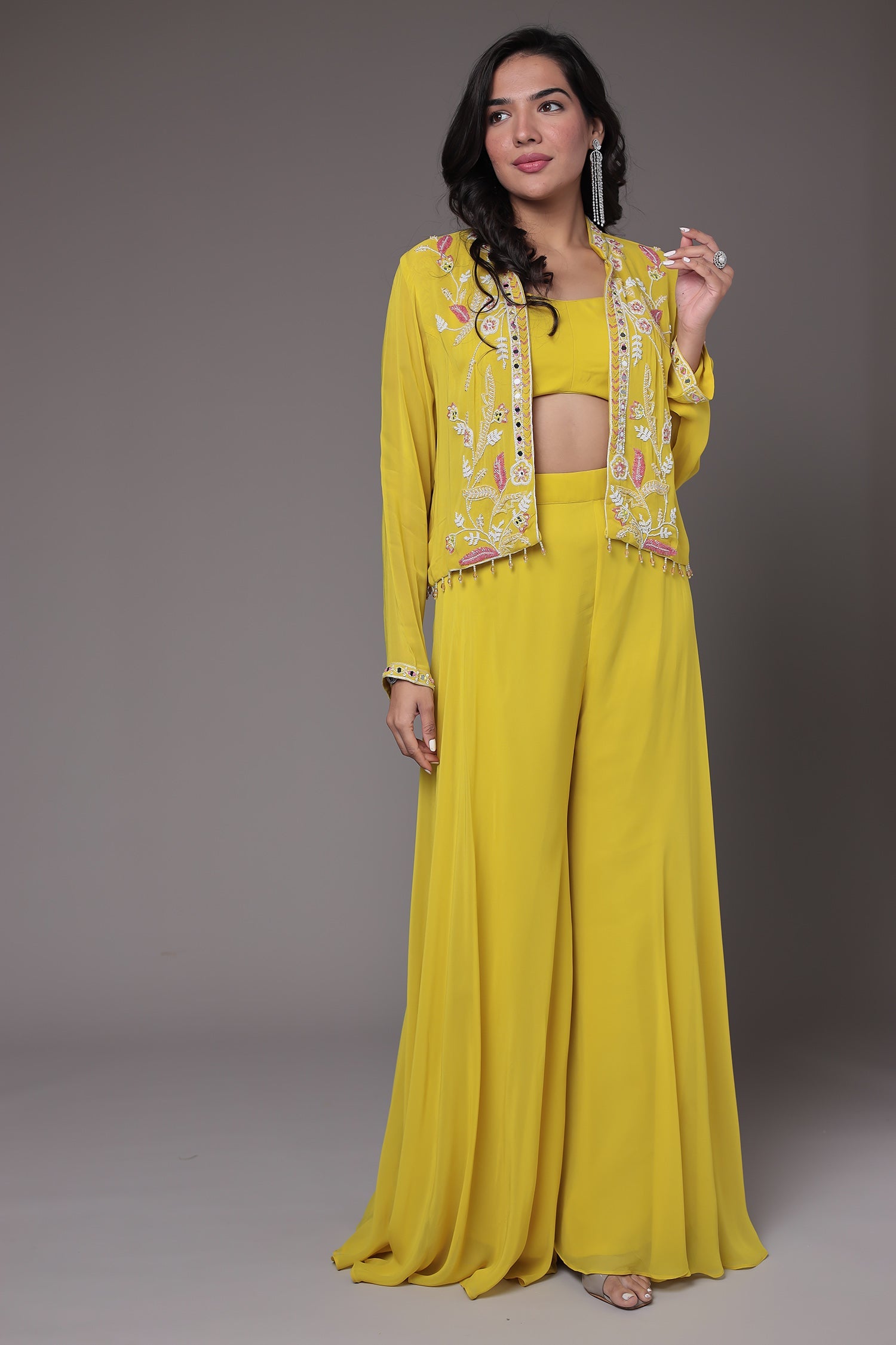 Georgette Indowestern Embellished with Mirror work