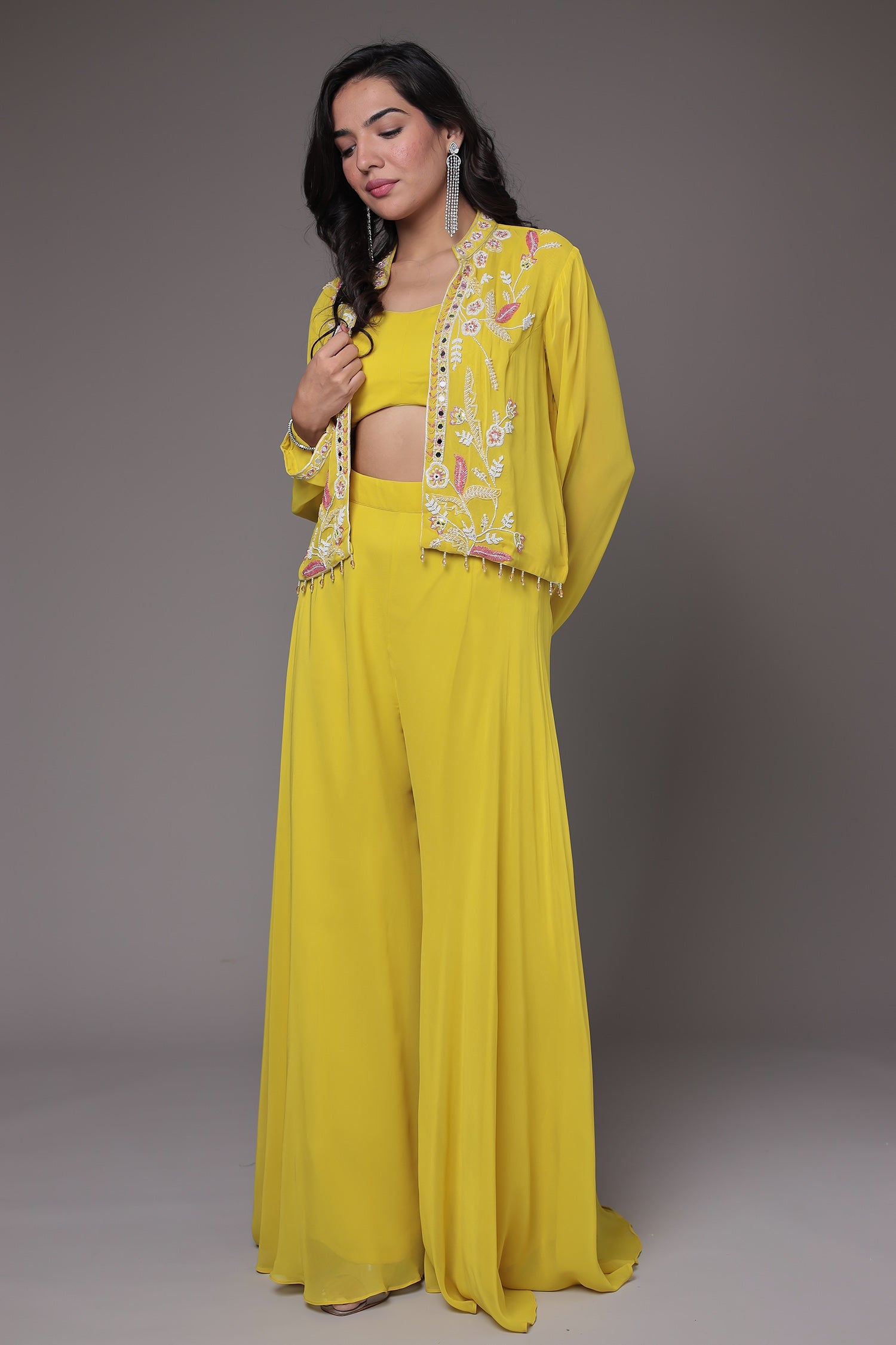 Georgette Indowestern Embellished with Mirror work