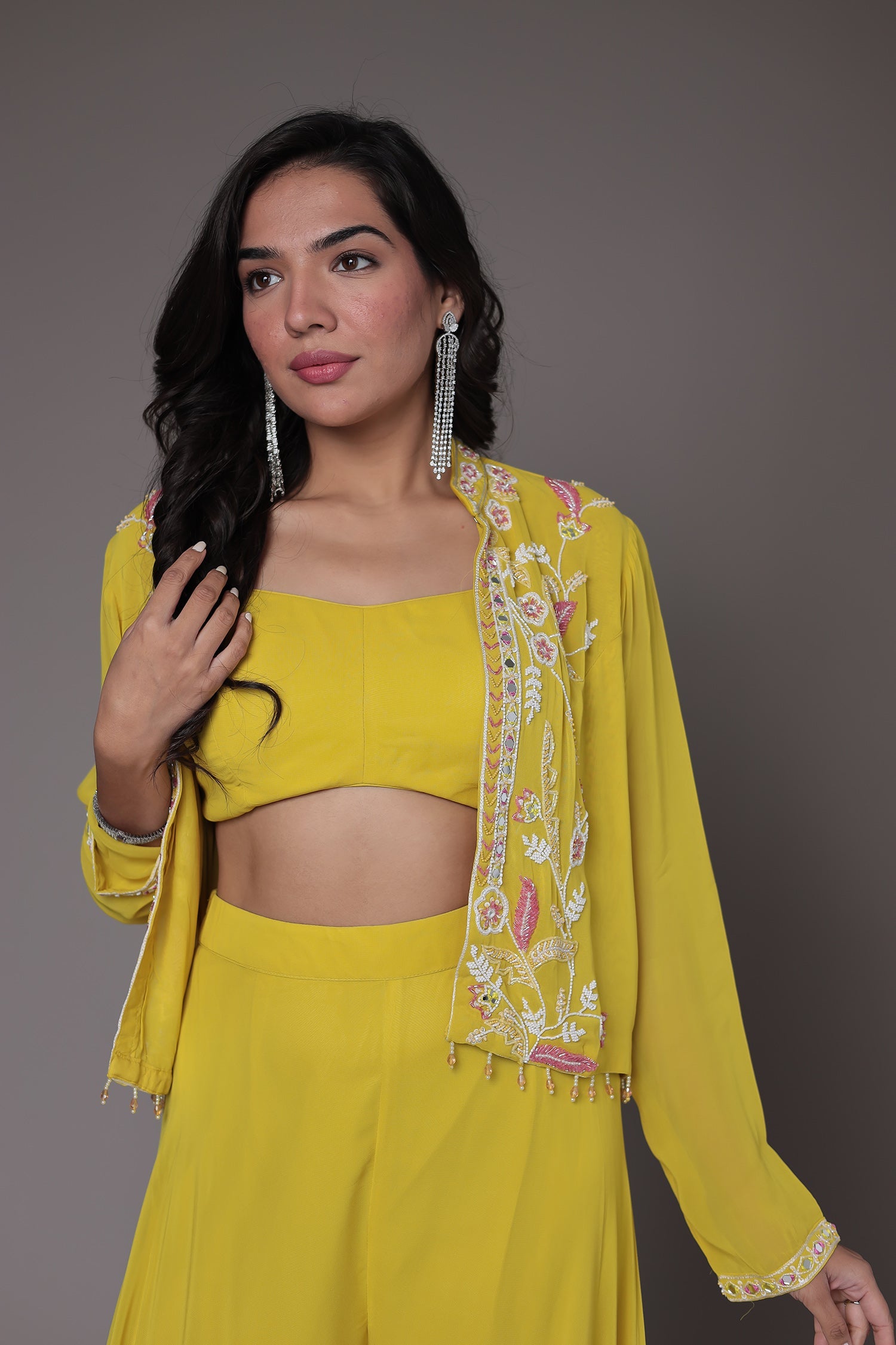 Georgette Indowestern Embellished with Mirror work