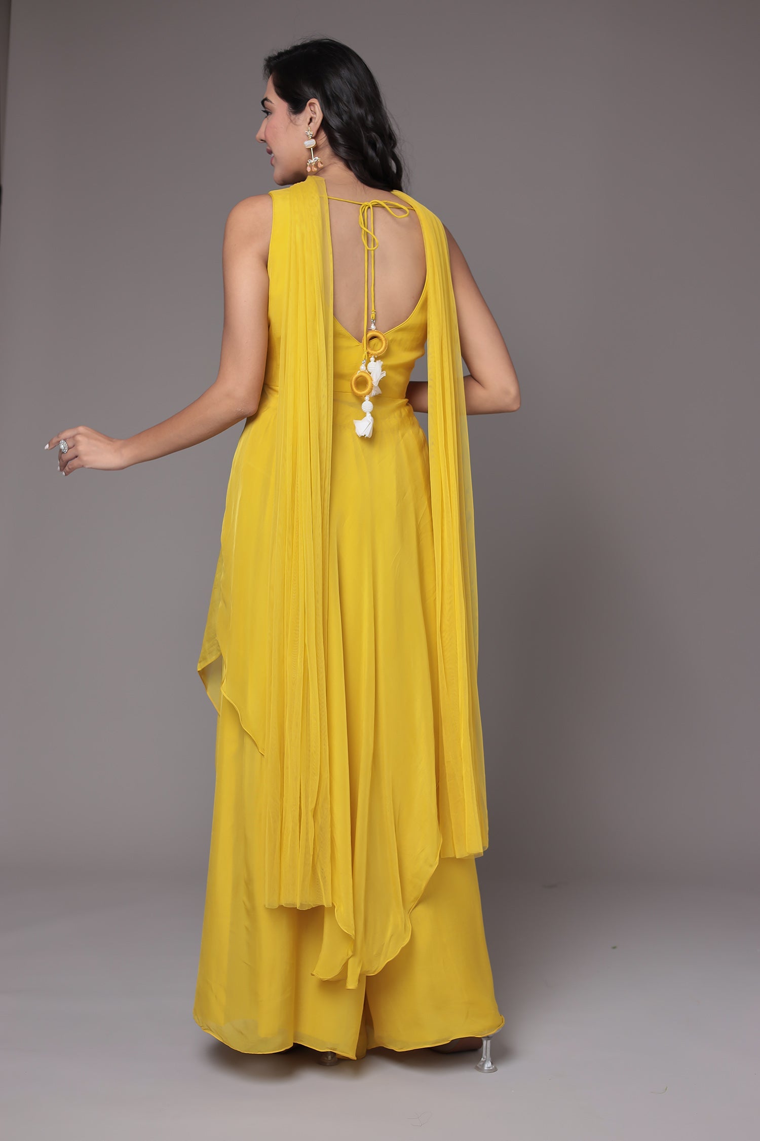 Georgette Indowestern Suit with Pearl and Embellished work