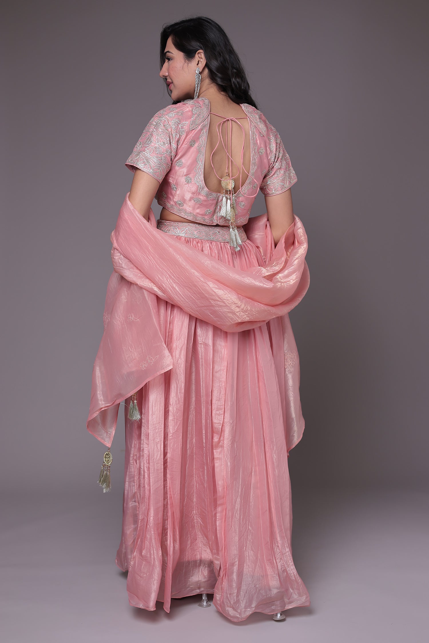 Tissue Indowestern with Gota work.