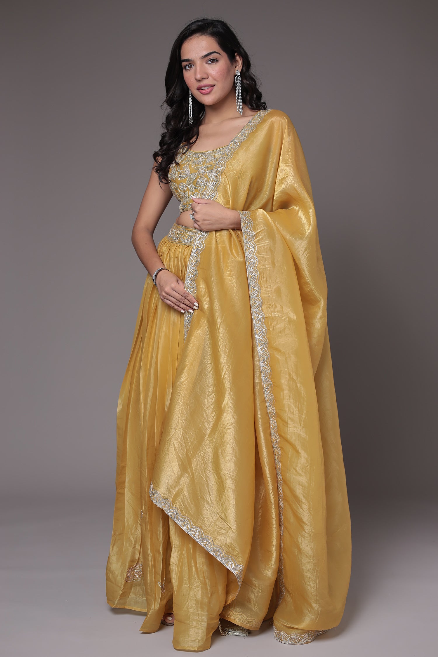 Tissue Indowestern with Gota work.