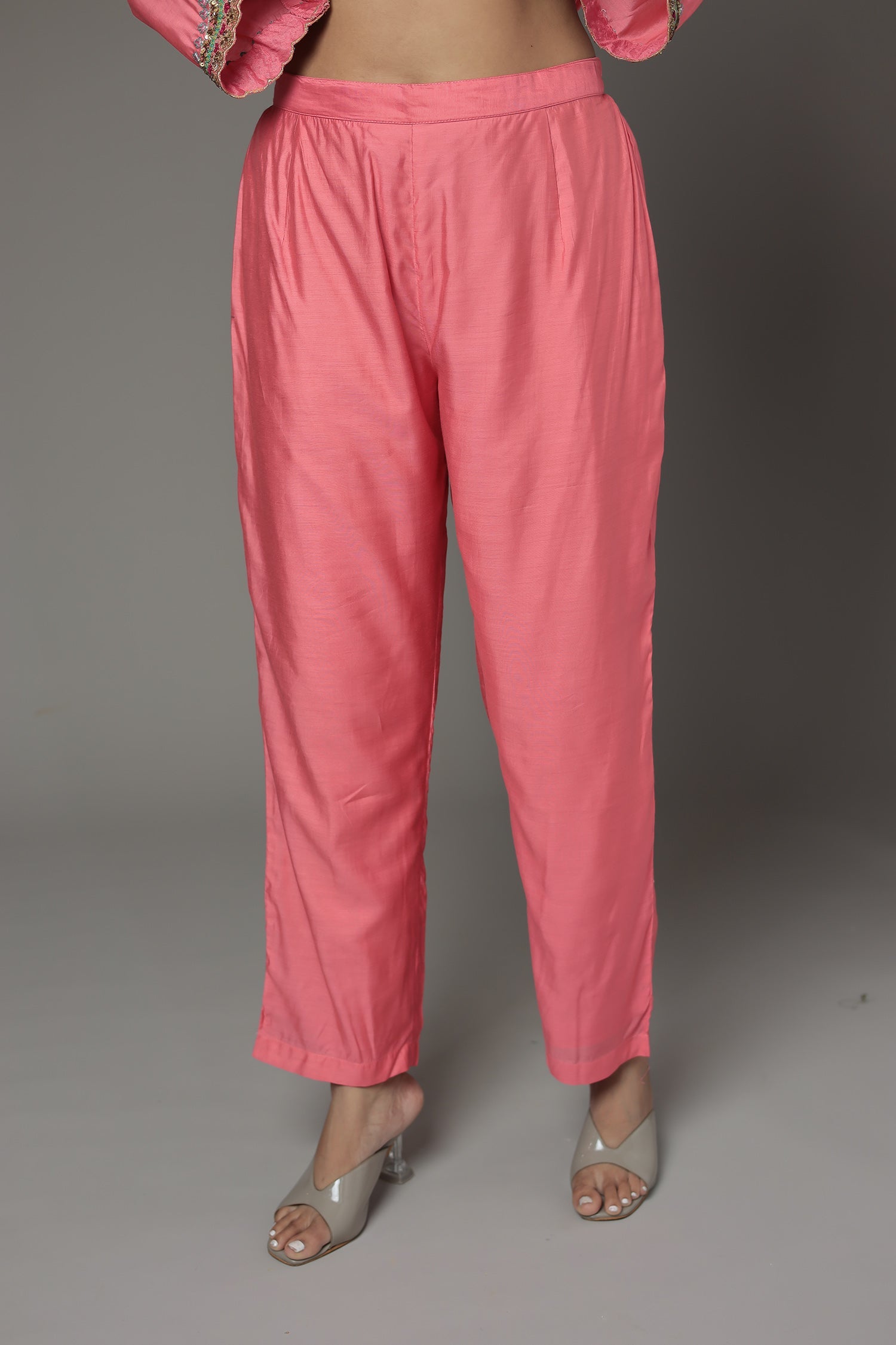 Embroidered Silk Suit with Sequins work