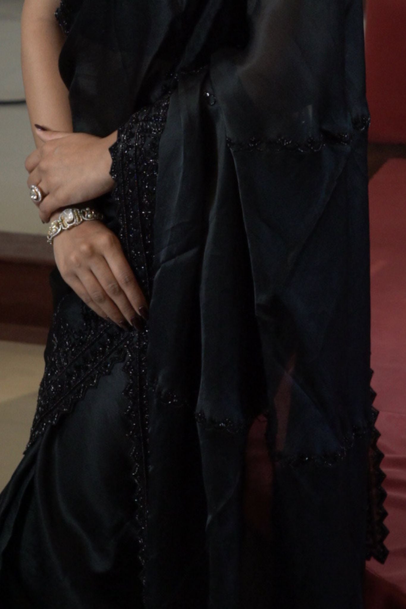 Embellished Orgnaza Saree