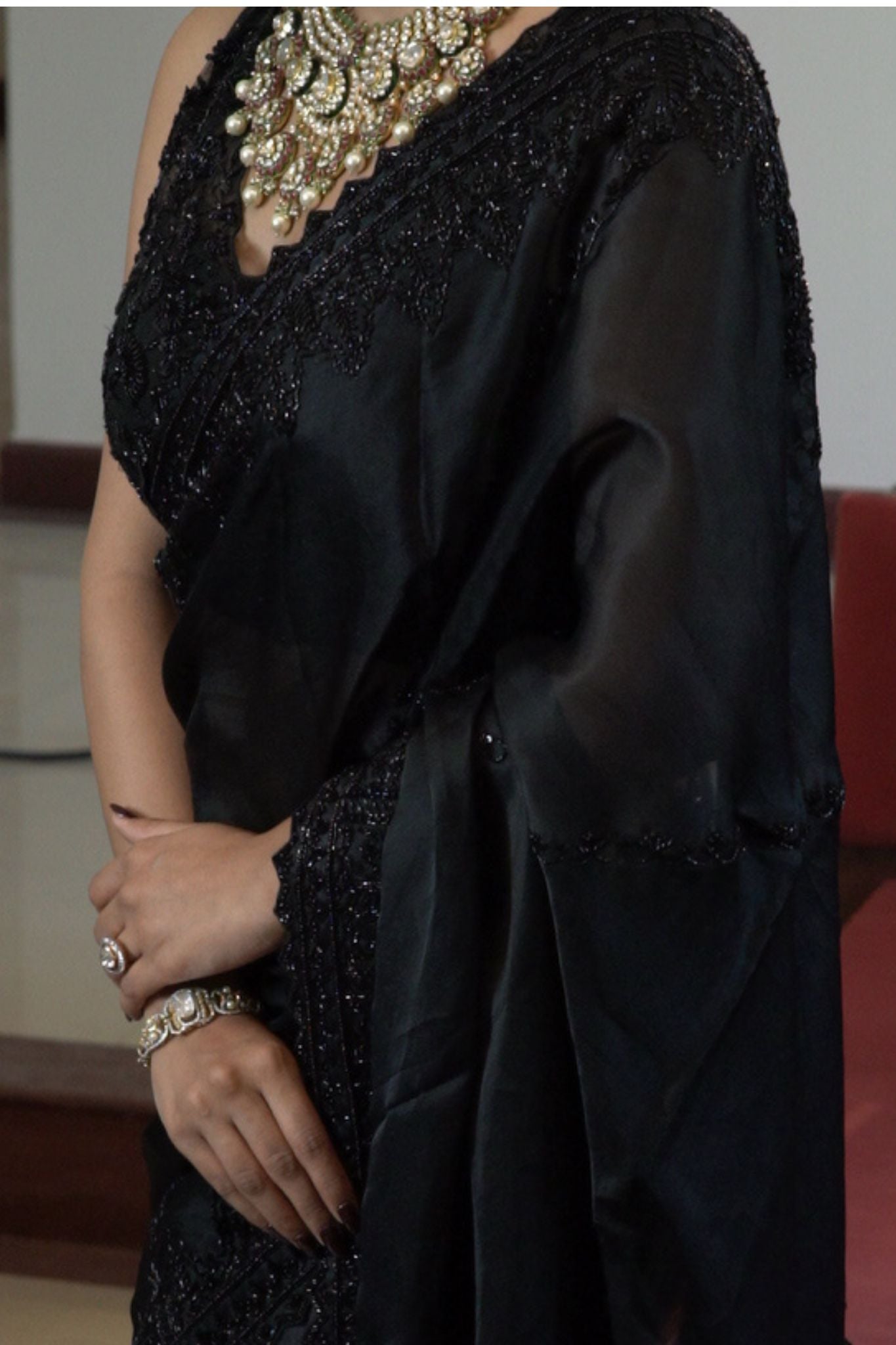 Embellished Orgnaza Saree