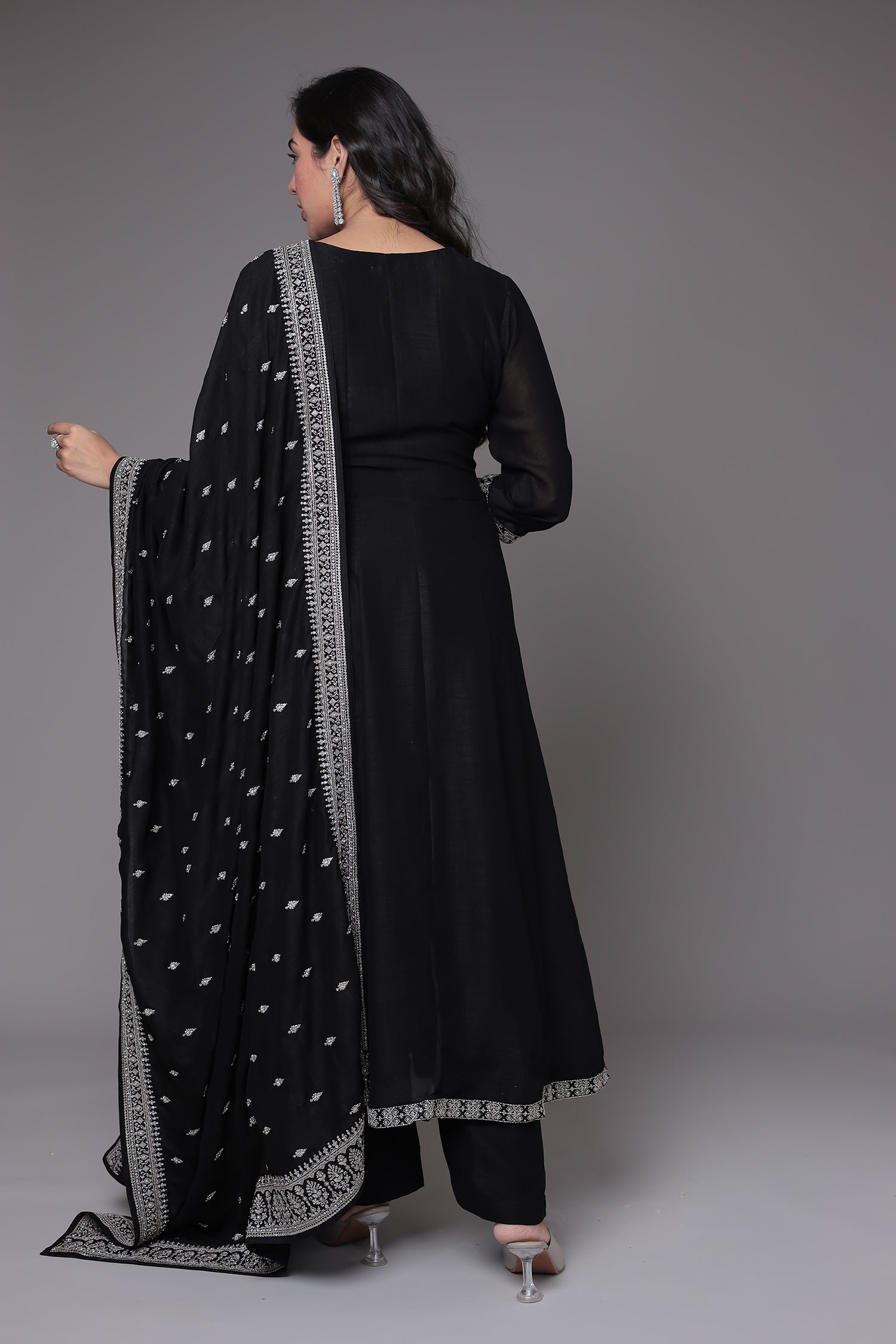 Silk Anarkali Suit with Embroidered work