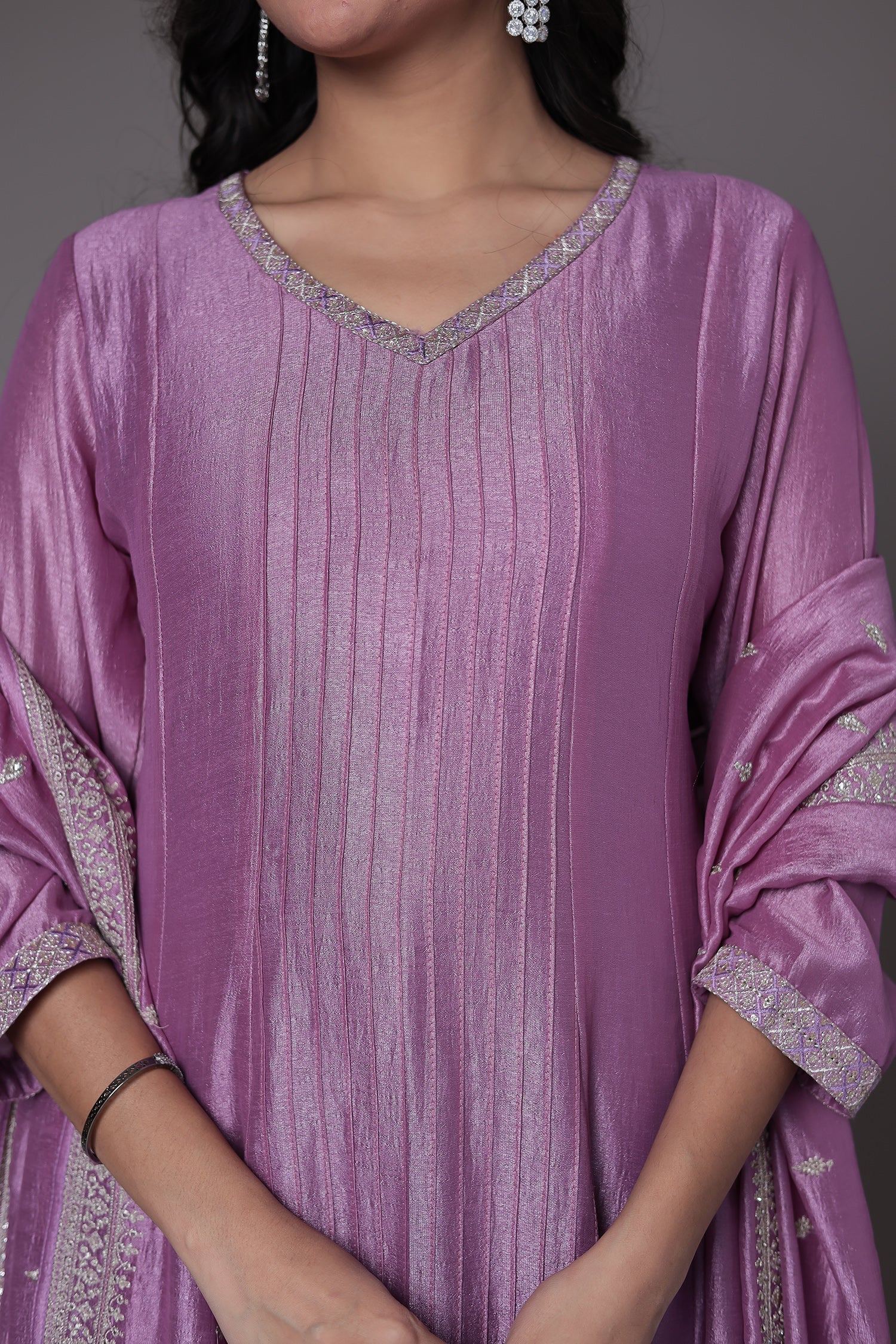 Silk Anarkali Suit with Embroidered work