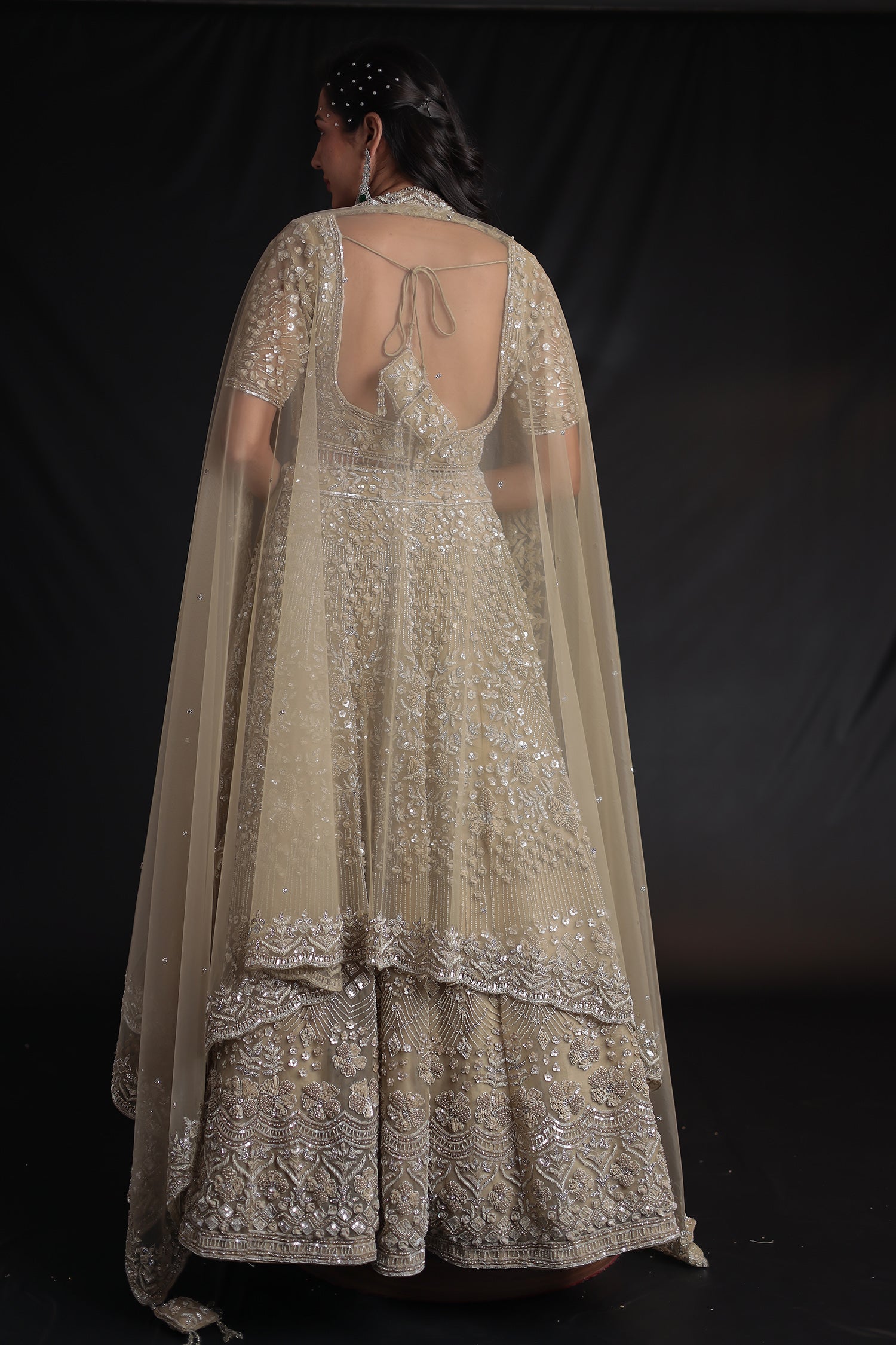 Embellished Net Lehenga with Intricate Detailing