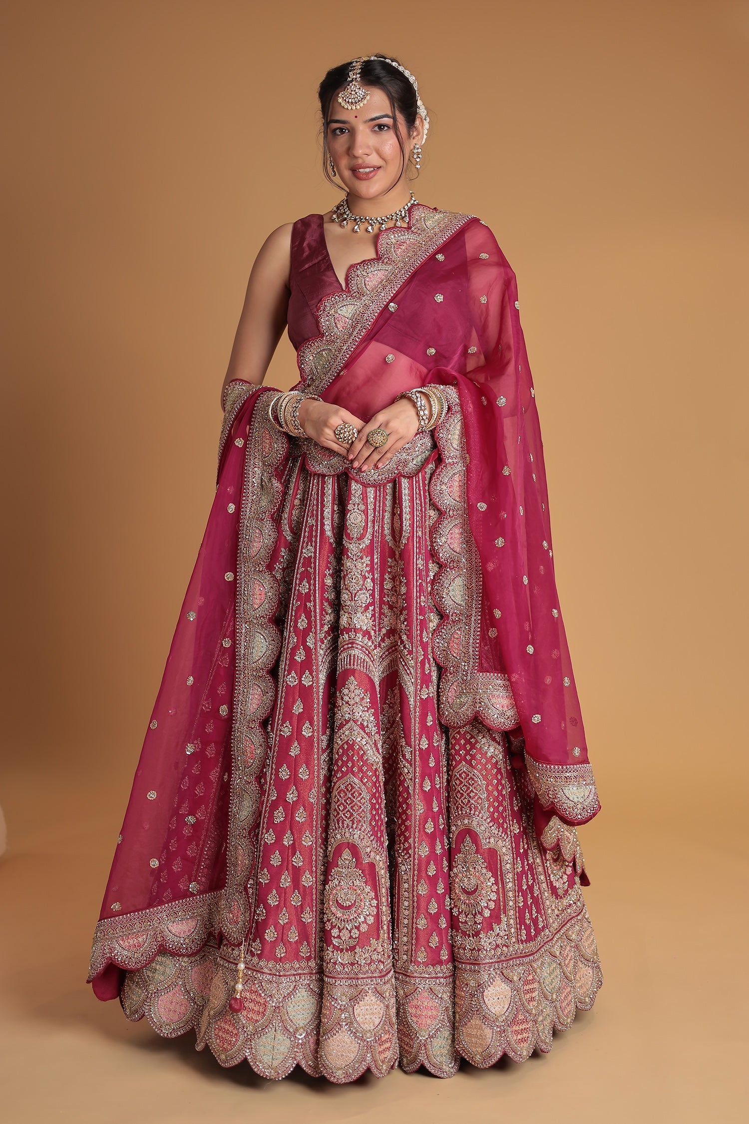 Silk Lehenga with Exquisite Zardozi Embroidery
