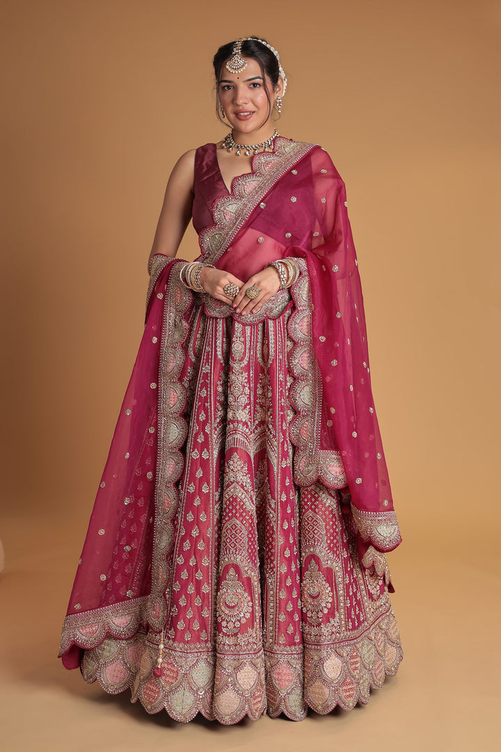 Silk Lehenga with Exquisite Zardozi Embroidery