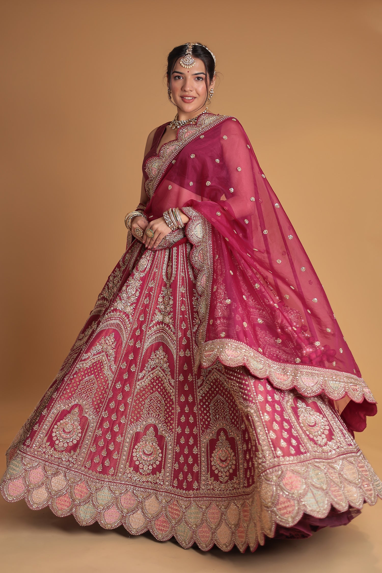 Silk Lehenga with Exquisite Zardozi Embroidery