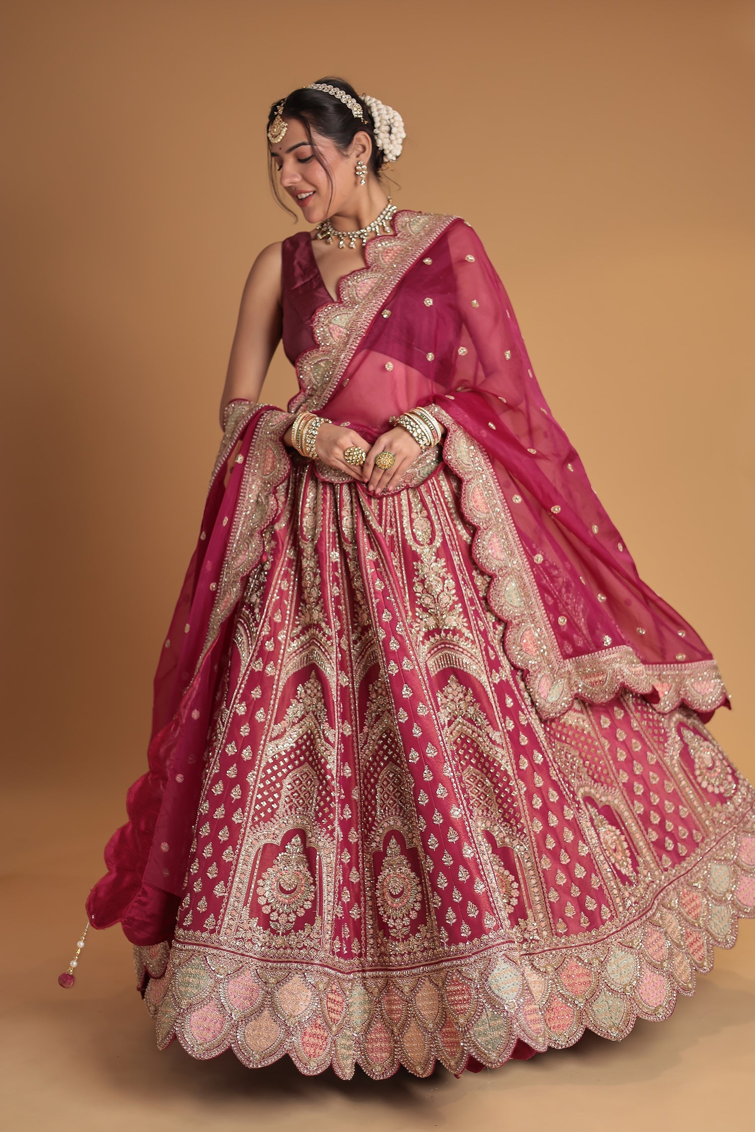 Silk Lehenga with Exquisite Zardozi Embroidery