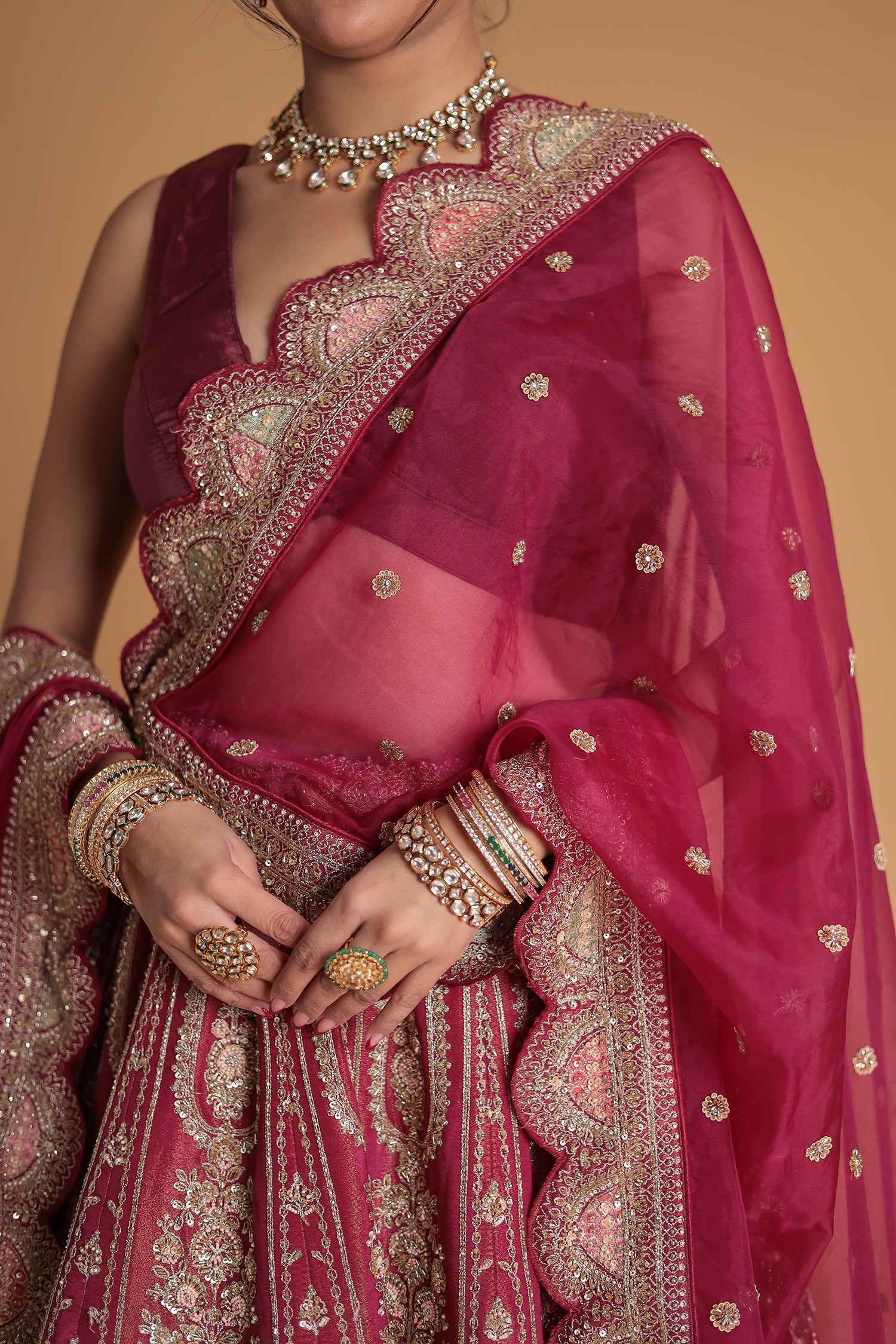 Silk Lehenga with Exquisite Zardozi Embroidery