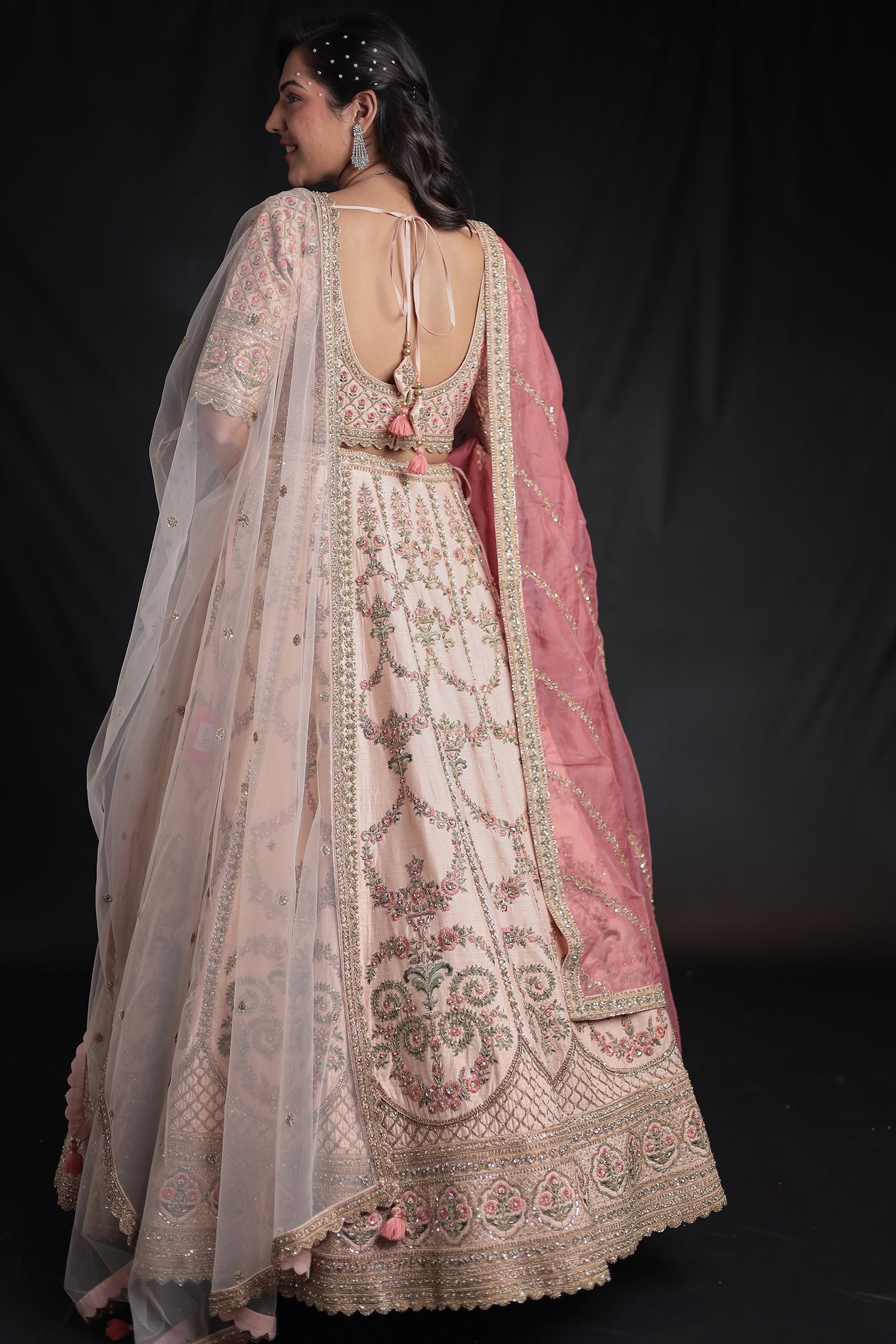 Silk Lehenga Adorned with Zardozi and Embroidered work