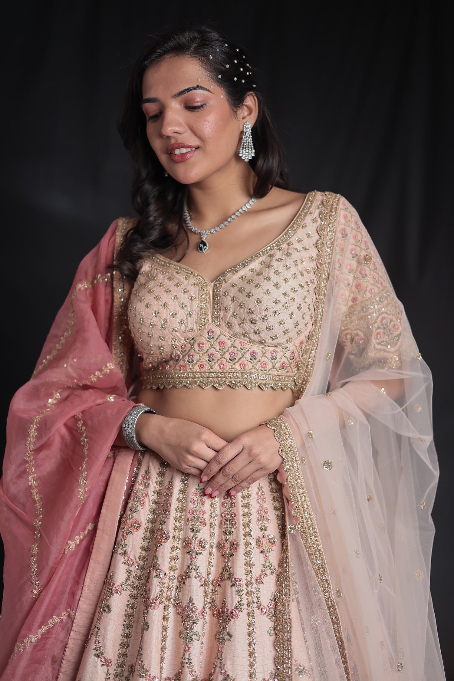 Silk Lehenga Adorned with Zardozi and Embroidered work