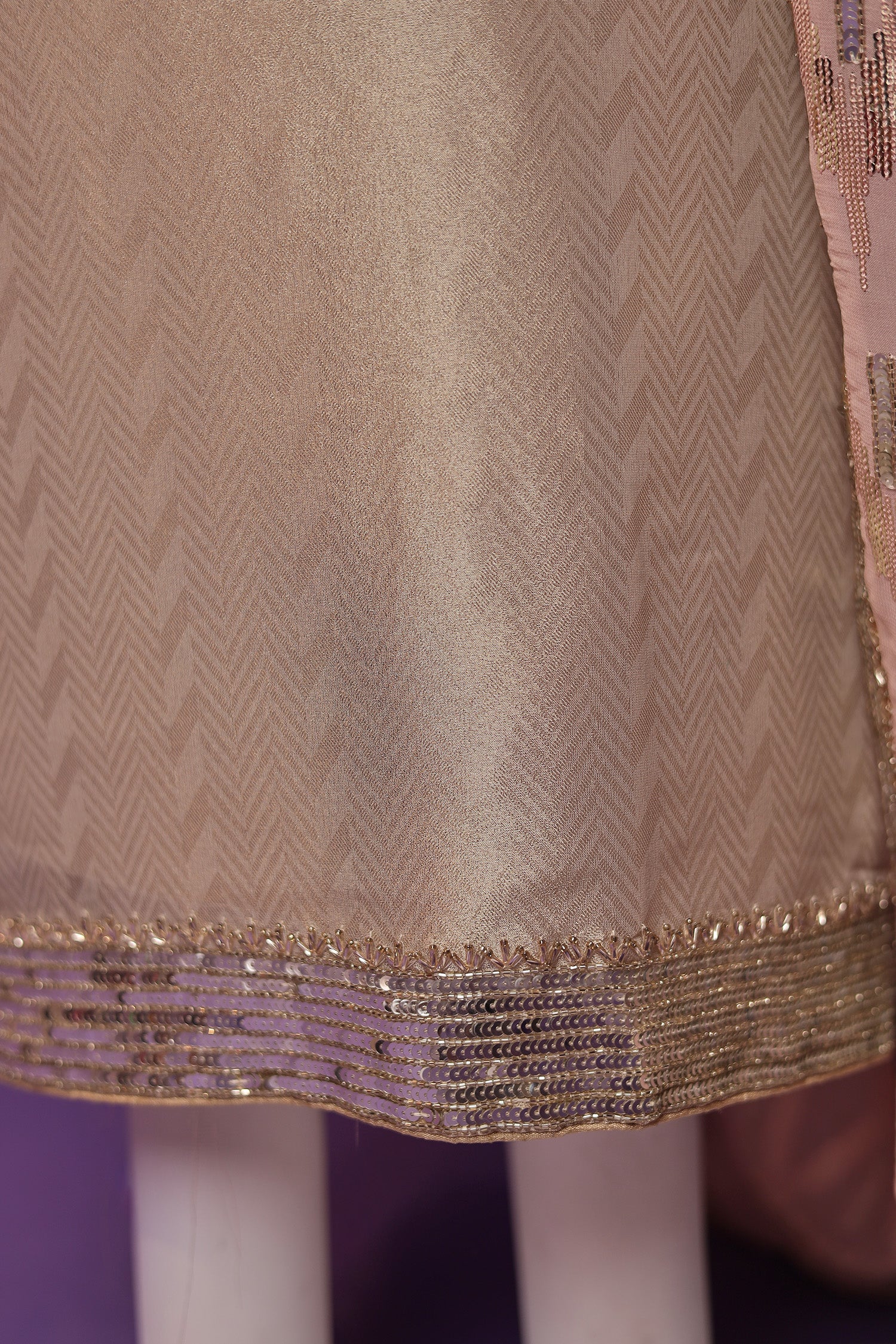Shimmer Tissue Unstitched Suit with Sequins and Thread work