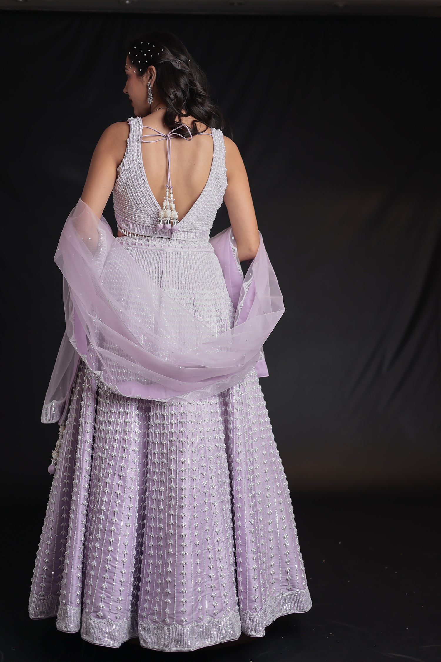 Embellished Silk Lehenga with Intricate Detailing