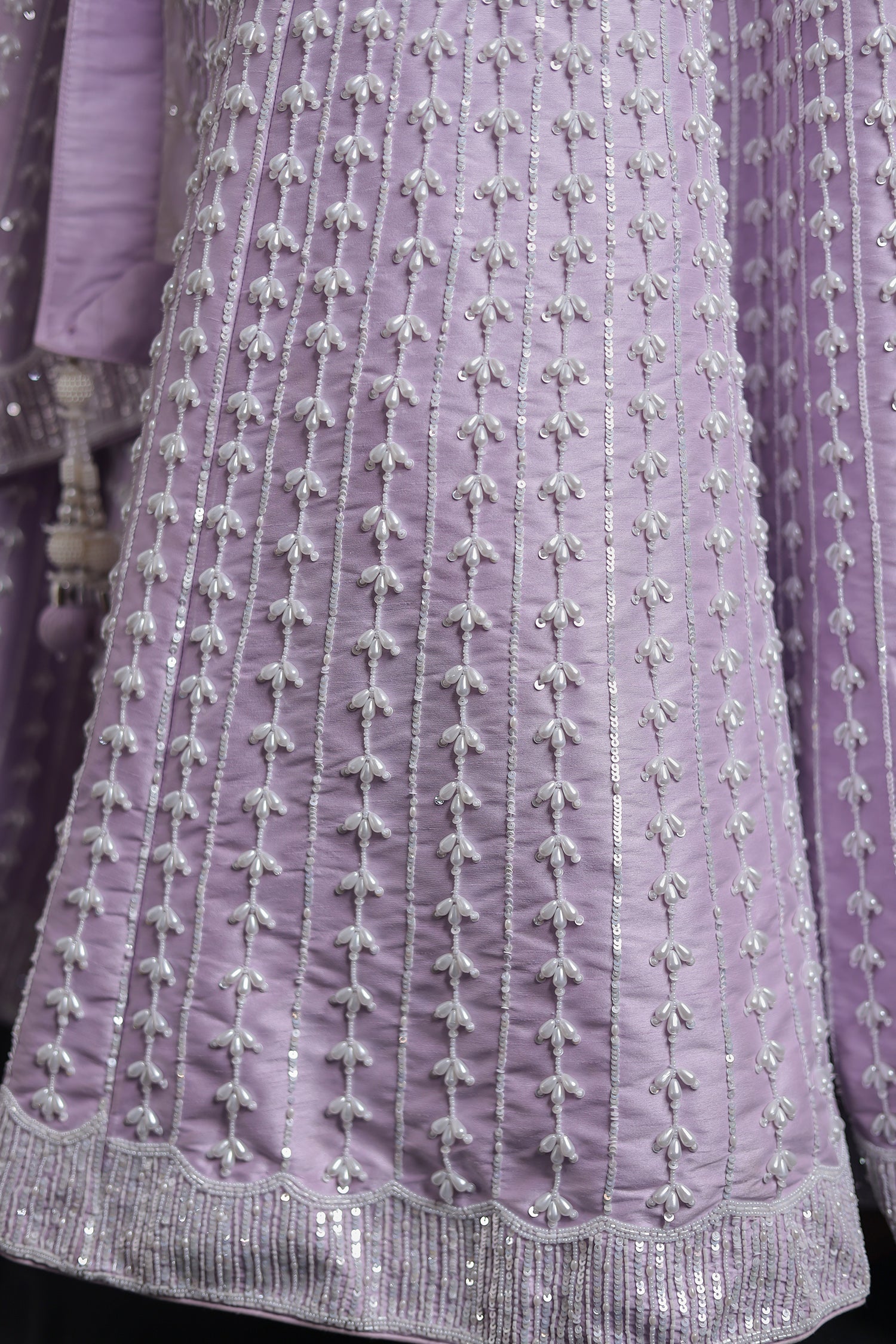 Embellished Silk Lehenga with Intricate Detailing