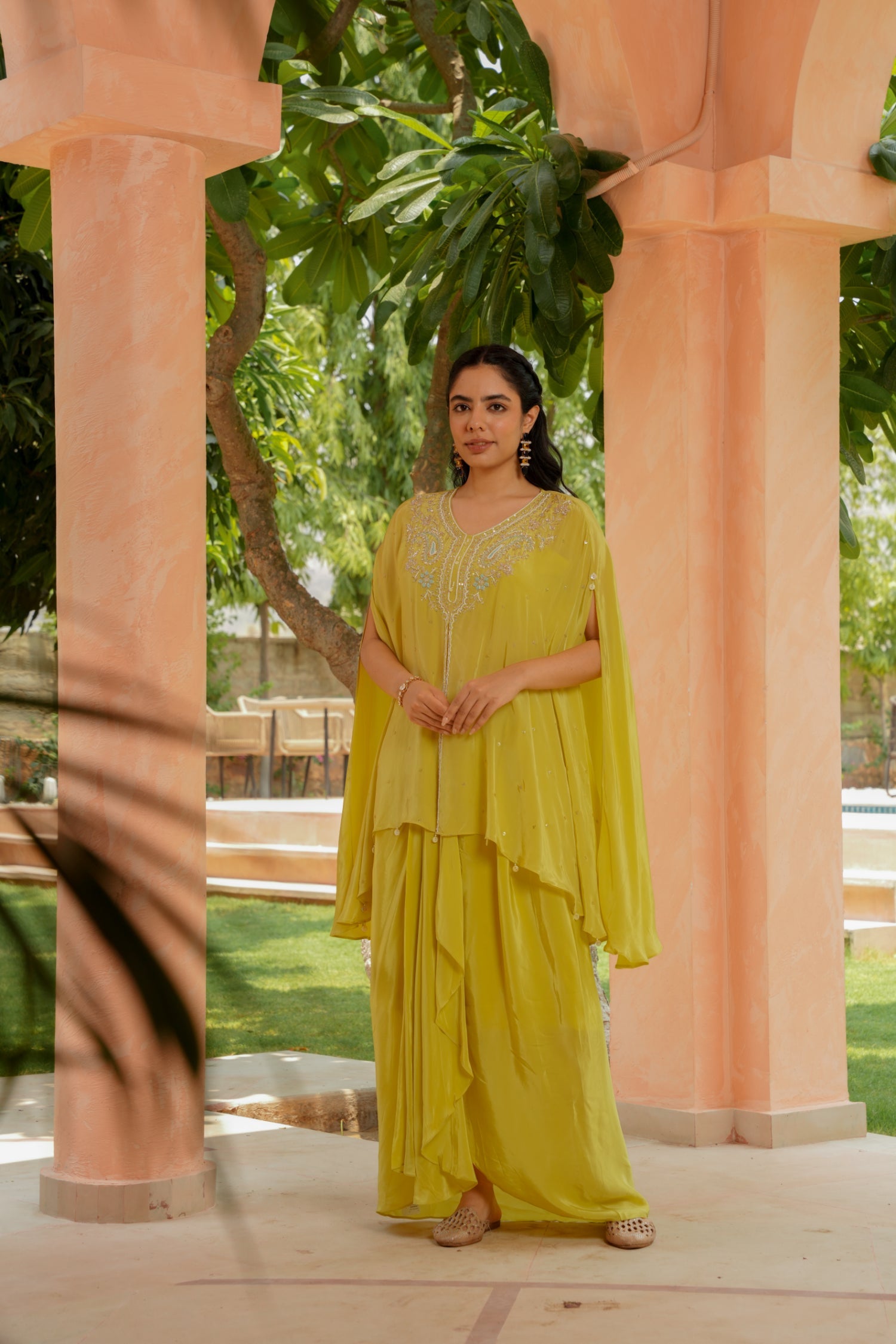 Silk Indowestern Embellished with Pearl, Thread and Zardozi work