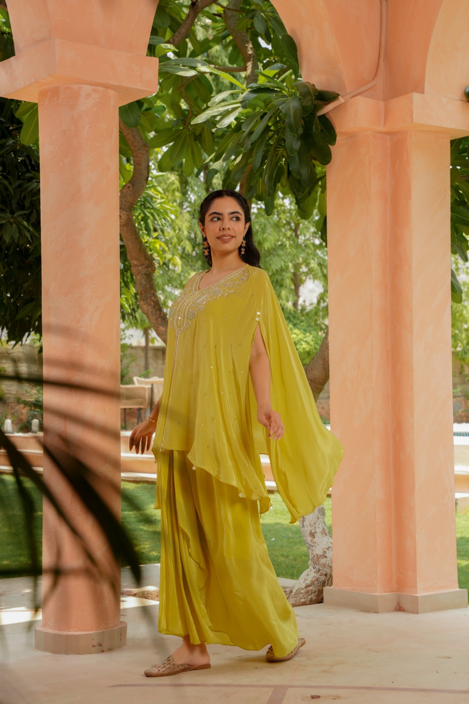 Silk Indowestern Embellished with Pearl, Thread and Zardozi work