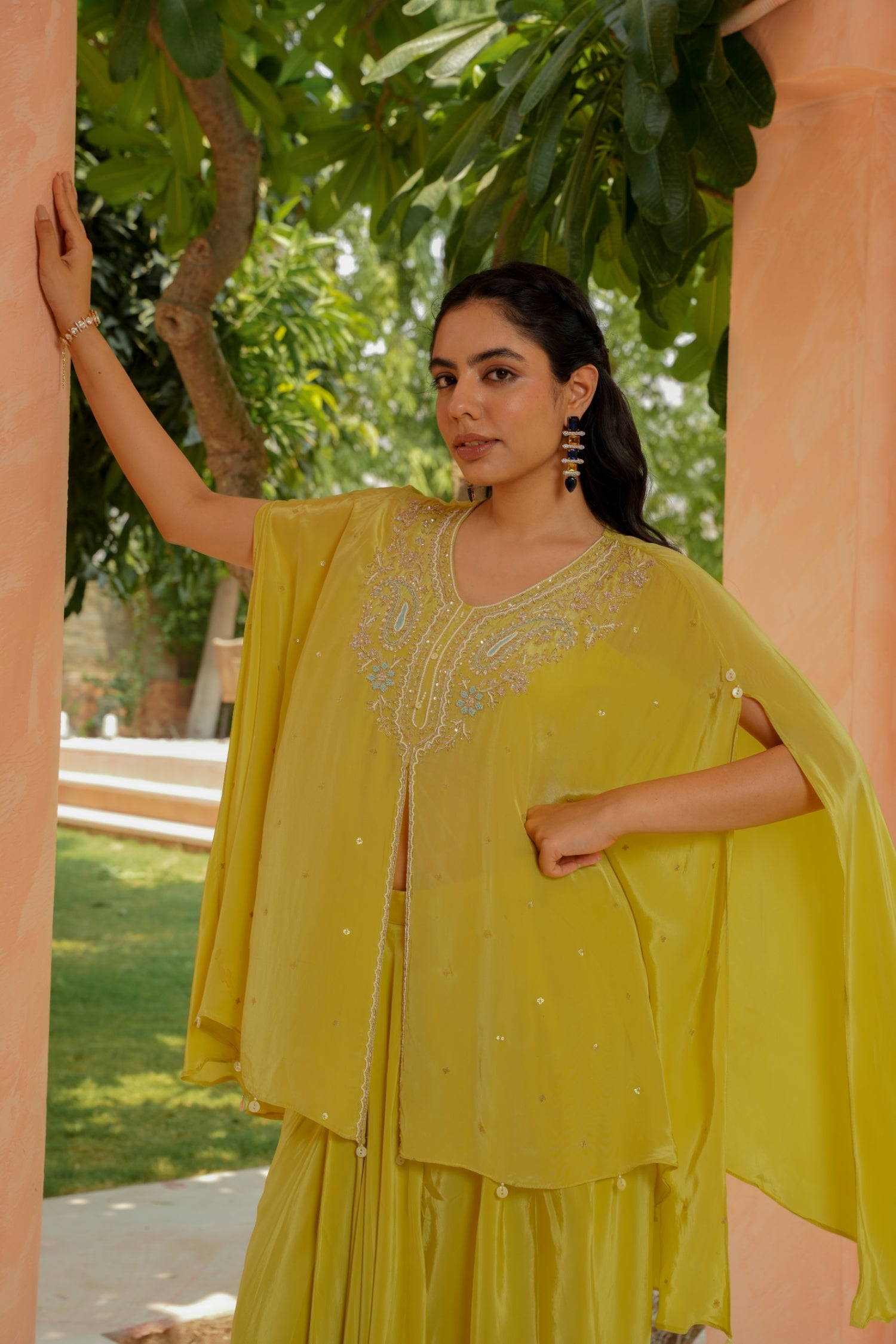 Silk Indowestern Embellished with Pearl, Thread and Zardozi work