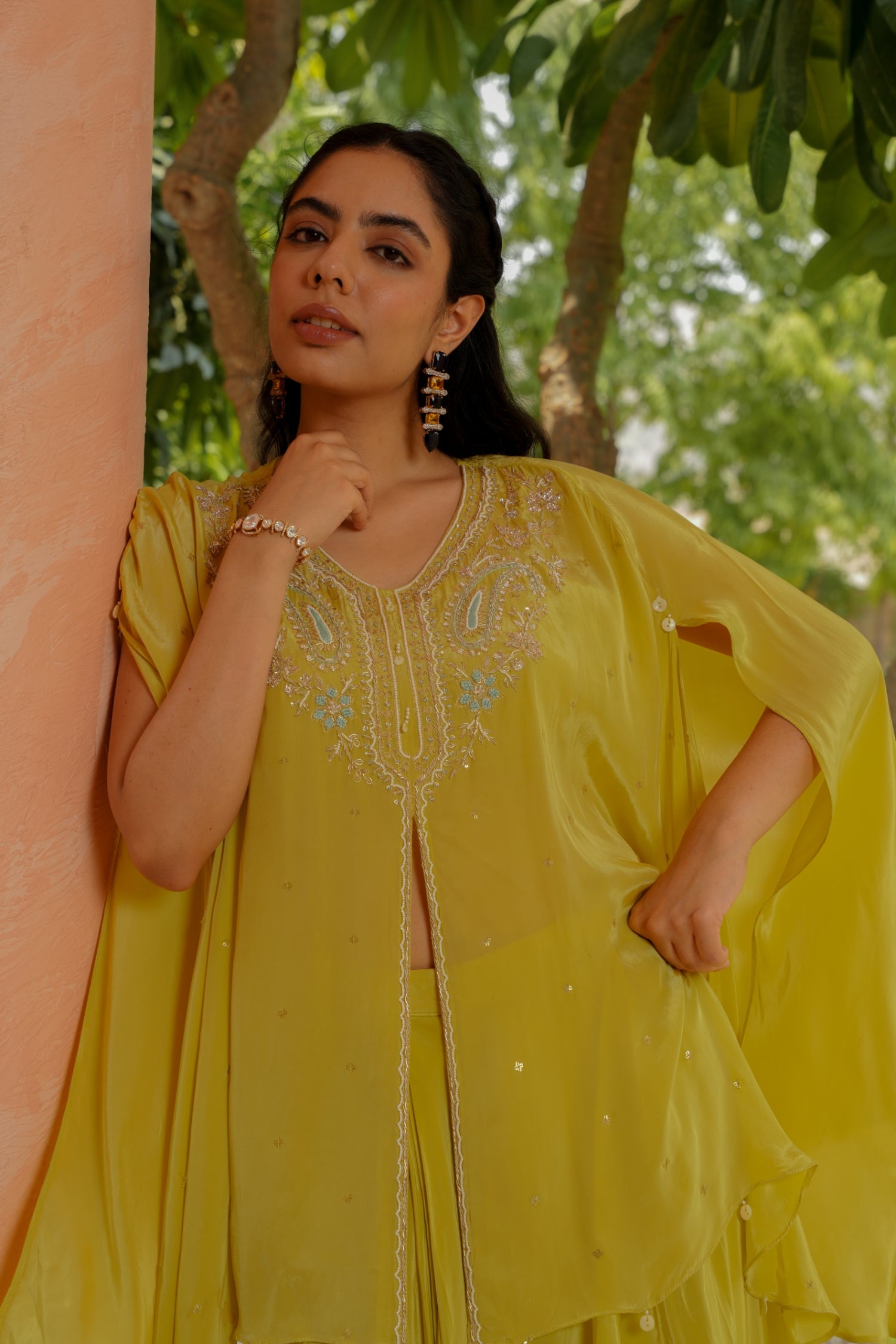 Silk Indowestern Embellished with Pearl, Thread and Zardozi work