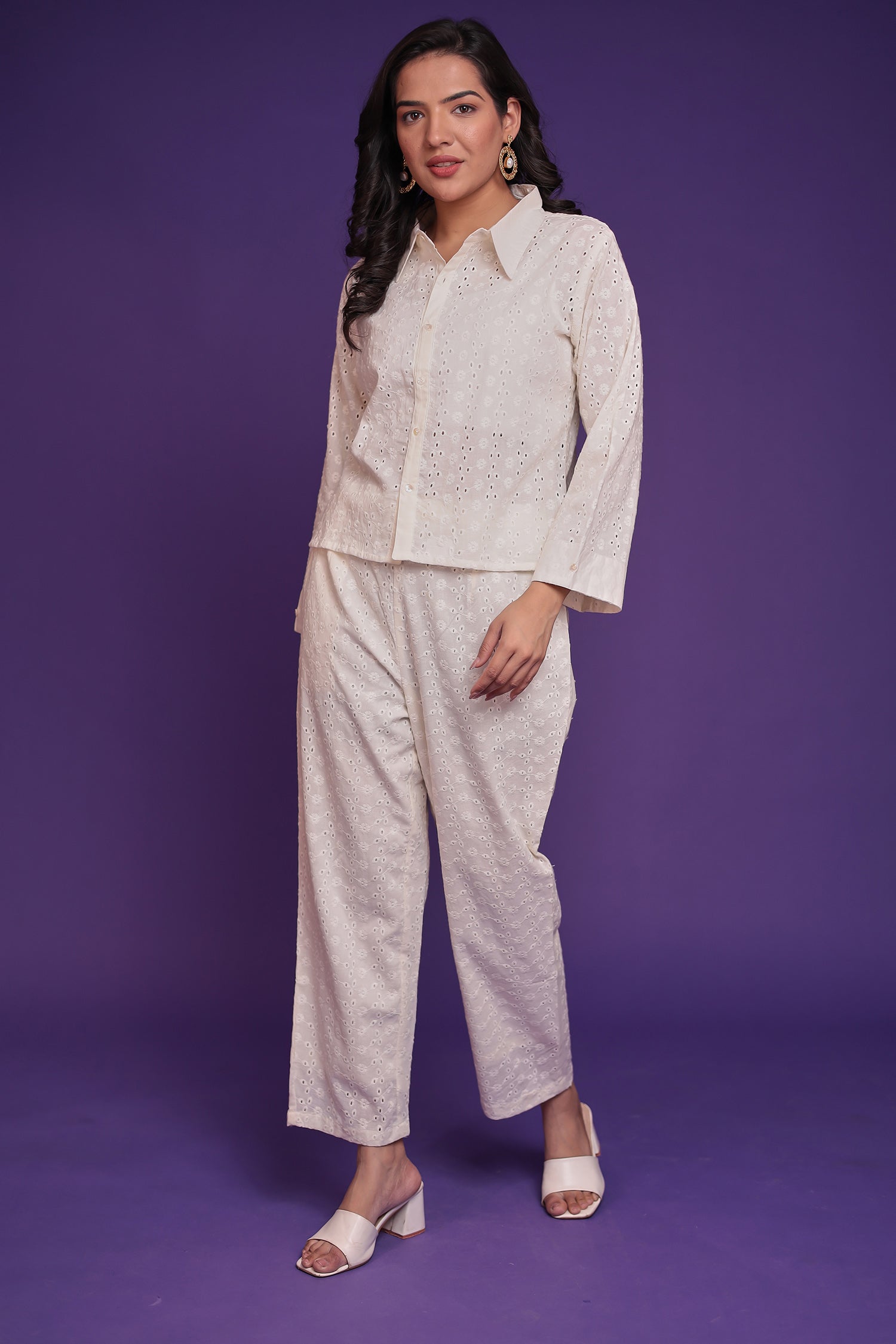 Shiffli Co Ords Set with Thread work