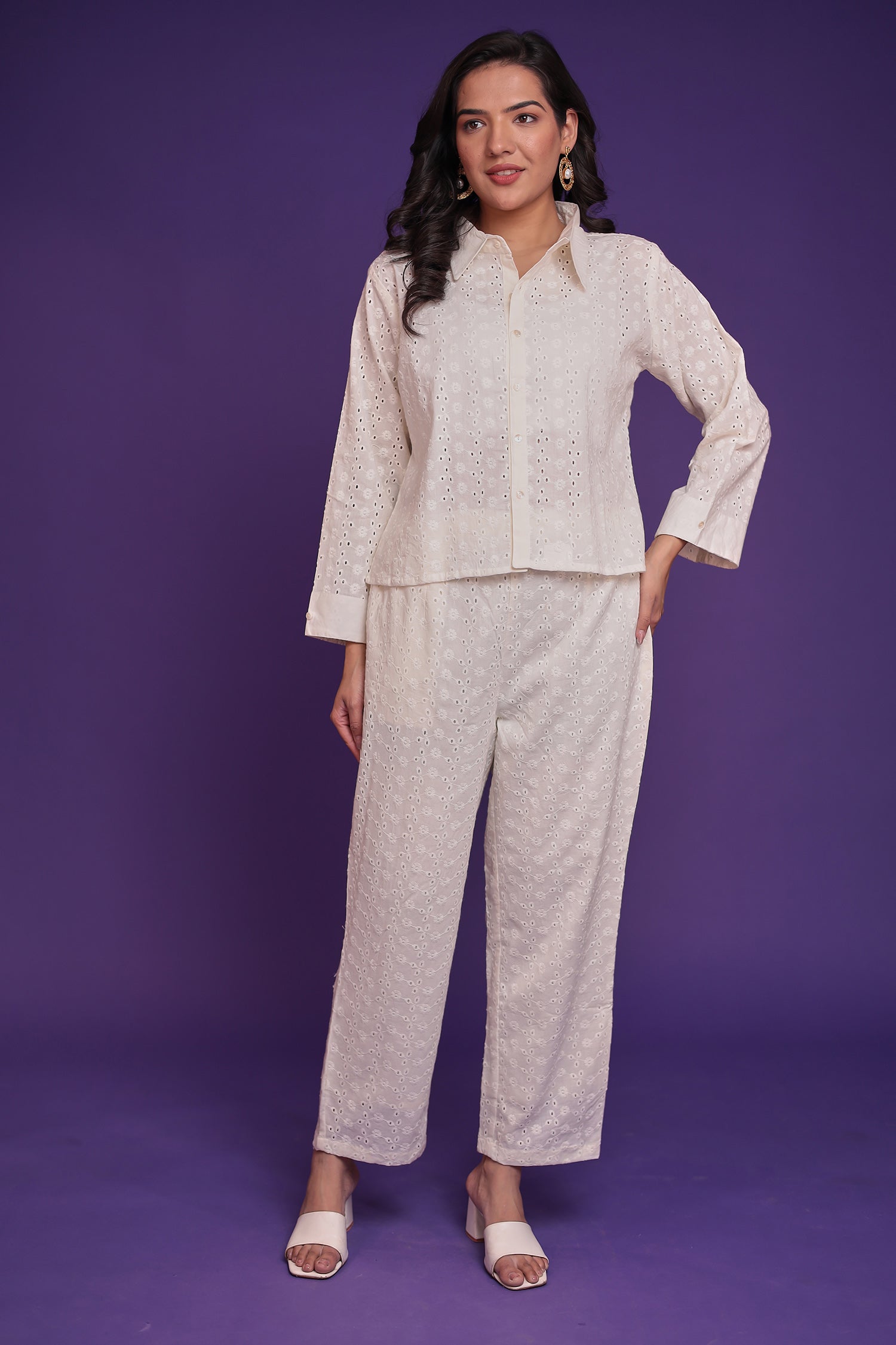 Shiffli Co Ords Set with Thread work