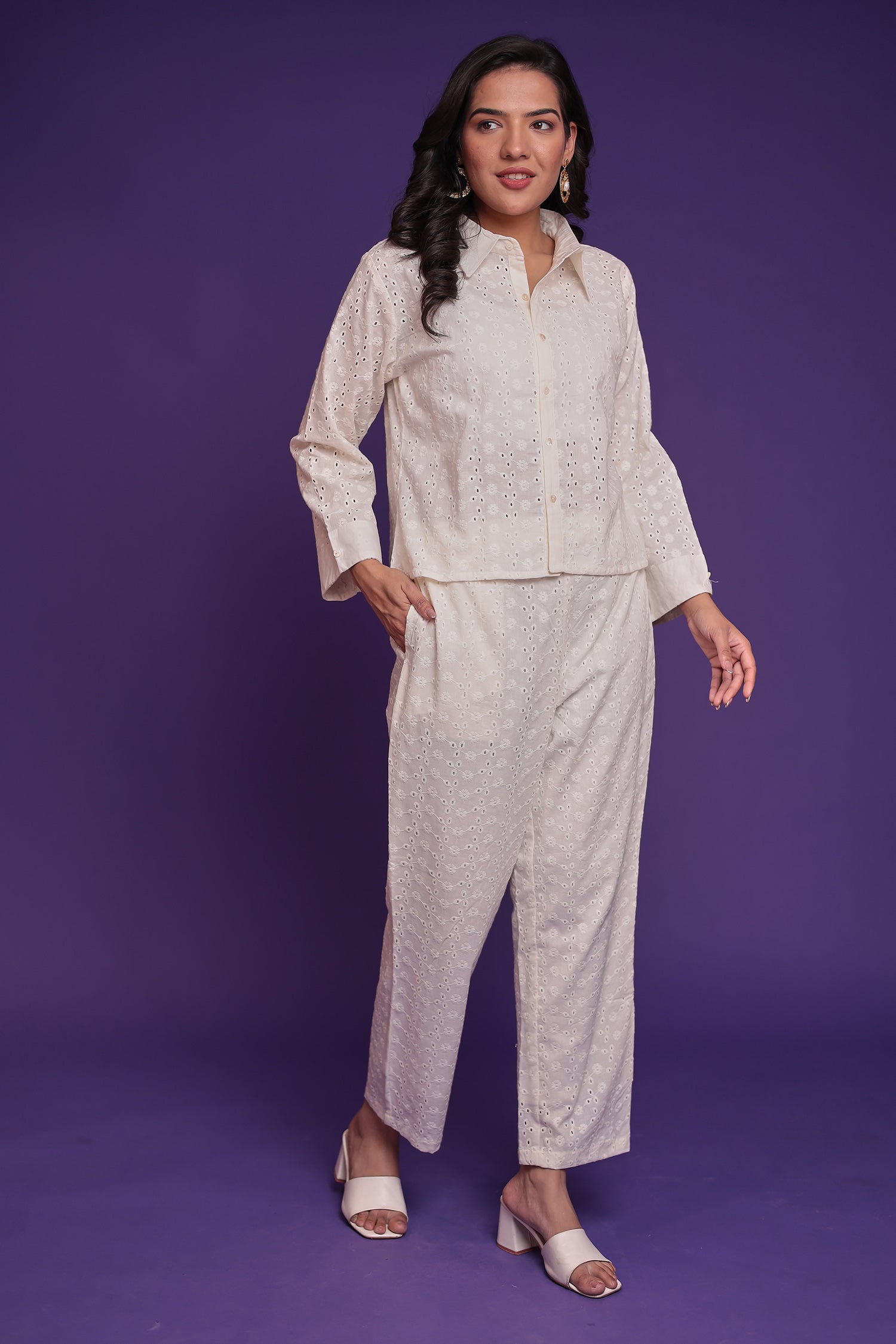 Shiffli Co Ords Set with Thread work