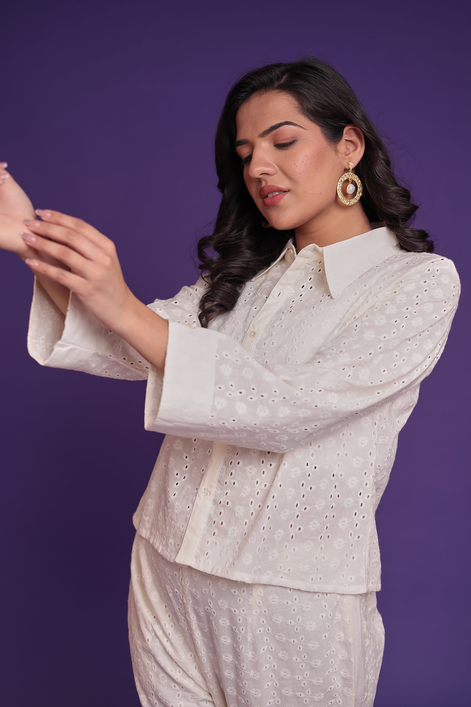 Shiffli Co Ords Set with Thread work