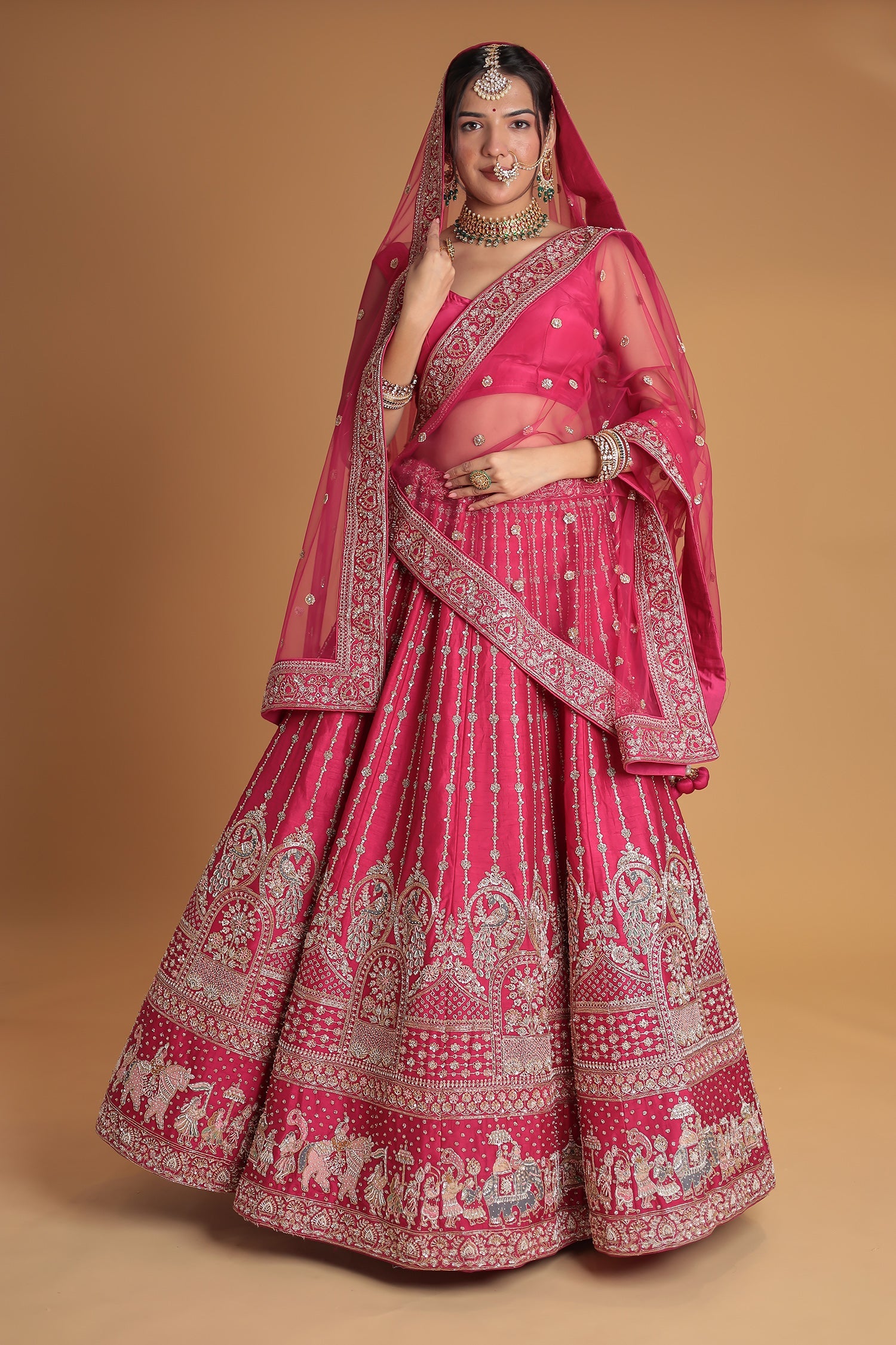 Silk Lehenga with Exquisite Cutdana Embroidery