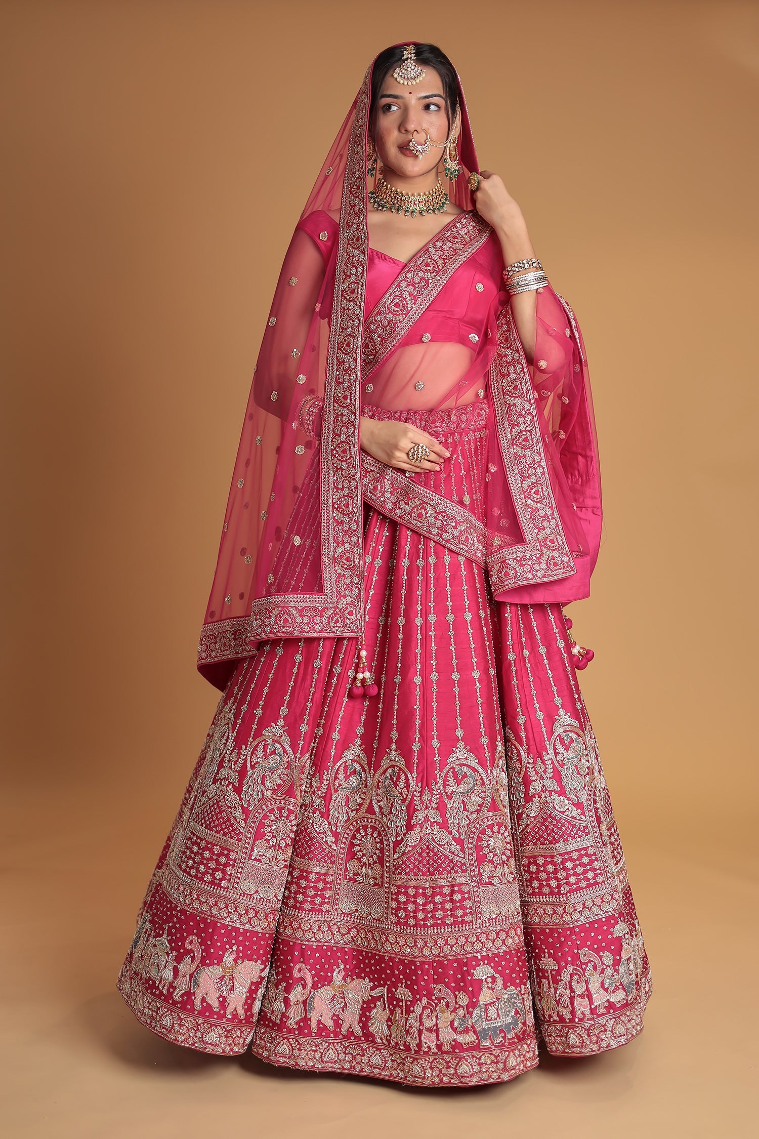Silk Lehenga with Exquisite Cutdana Embroidery