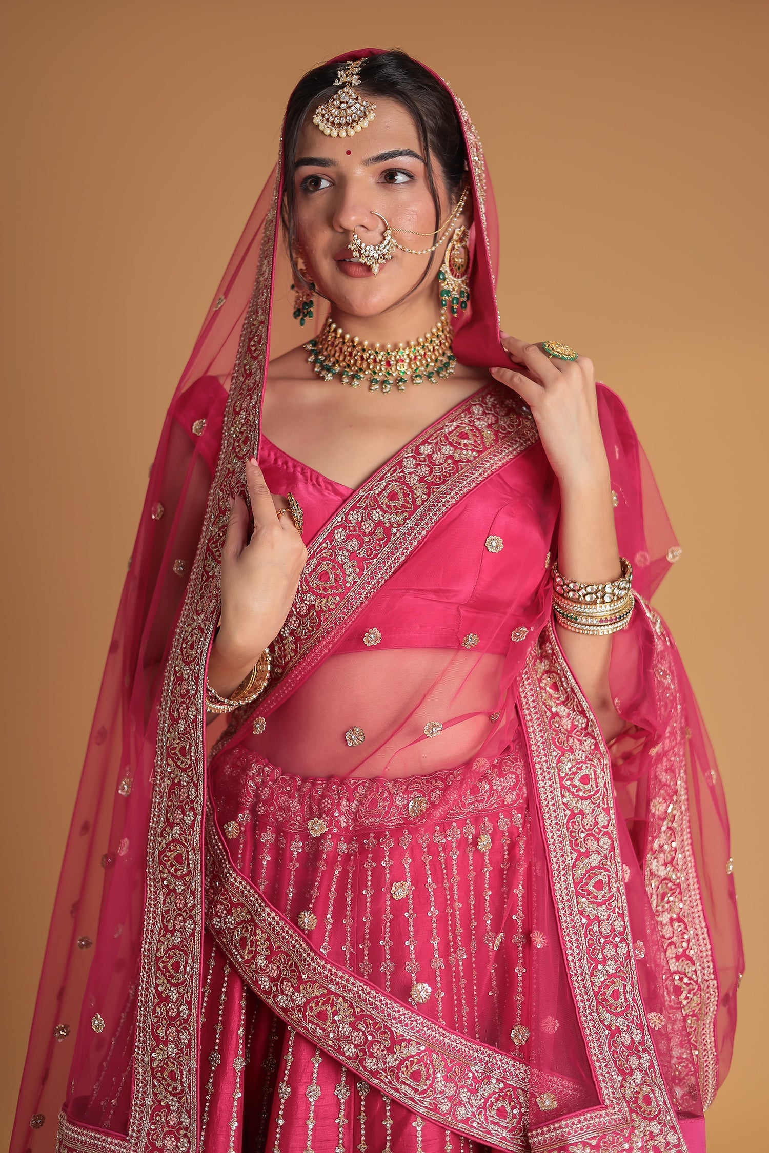 Silk Lehenga with Exquisite Cutdana Embroidery