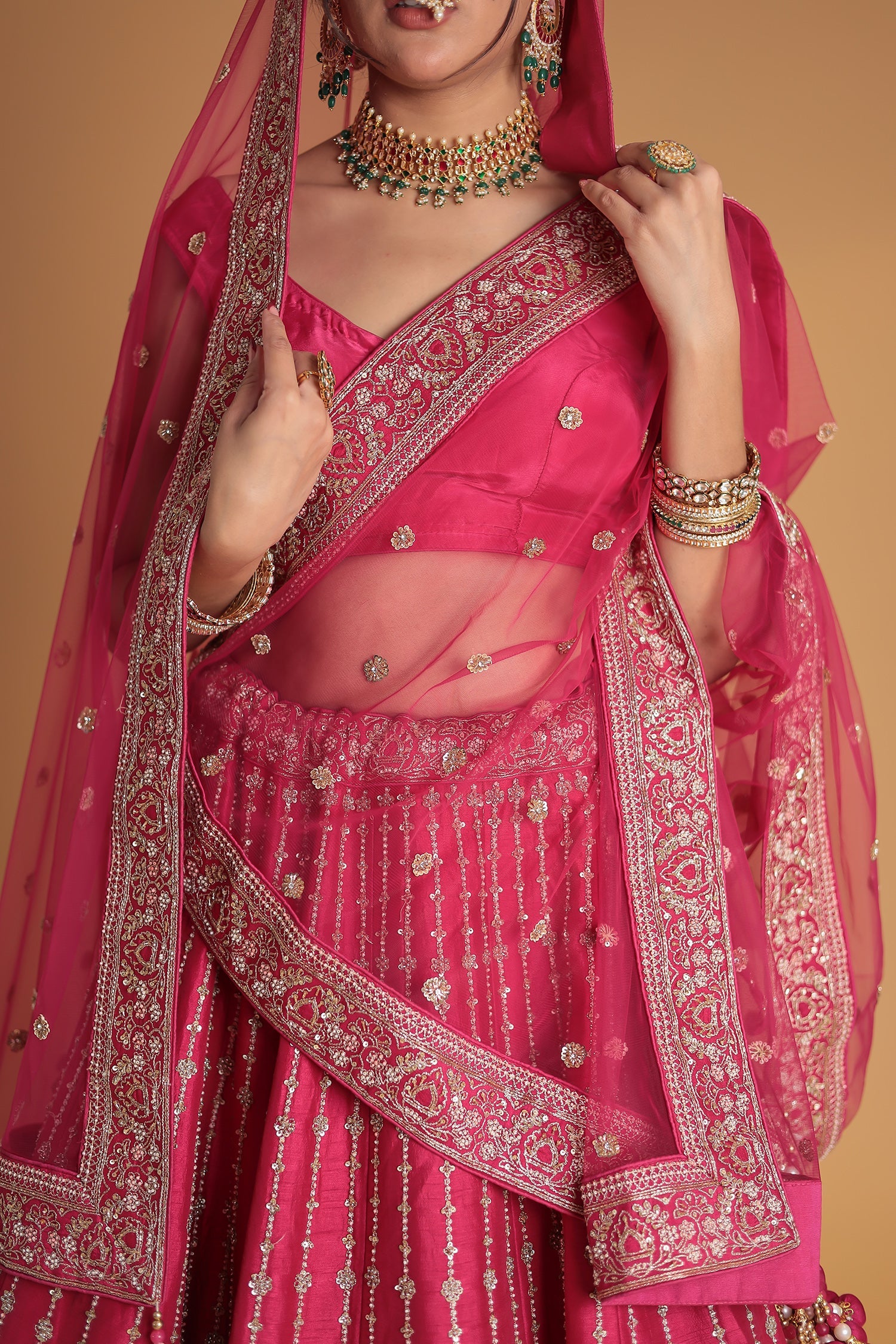 Silk Lehenga with Exquisite Cutdana Embroidery