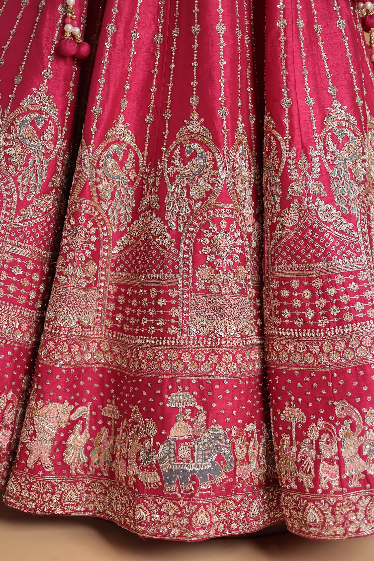 Silk Lehenga with Exquisite Cutdana Embroidery
