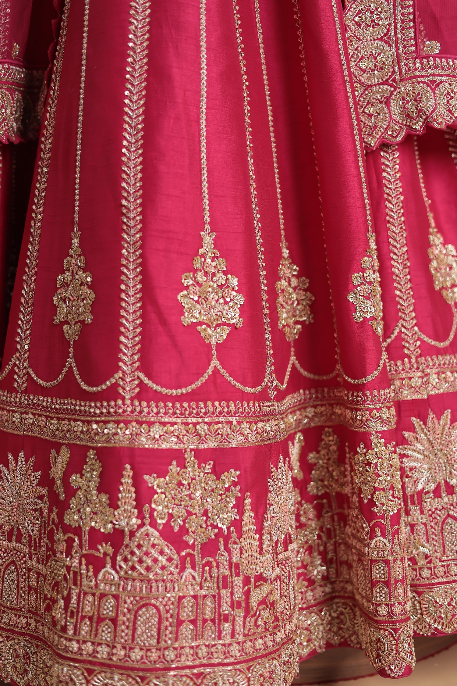 Embellished Silk Lehenga with Intricate Detailing