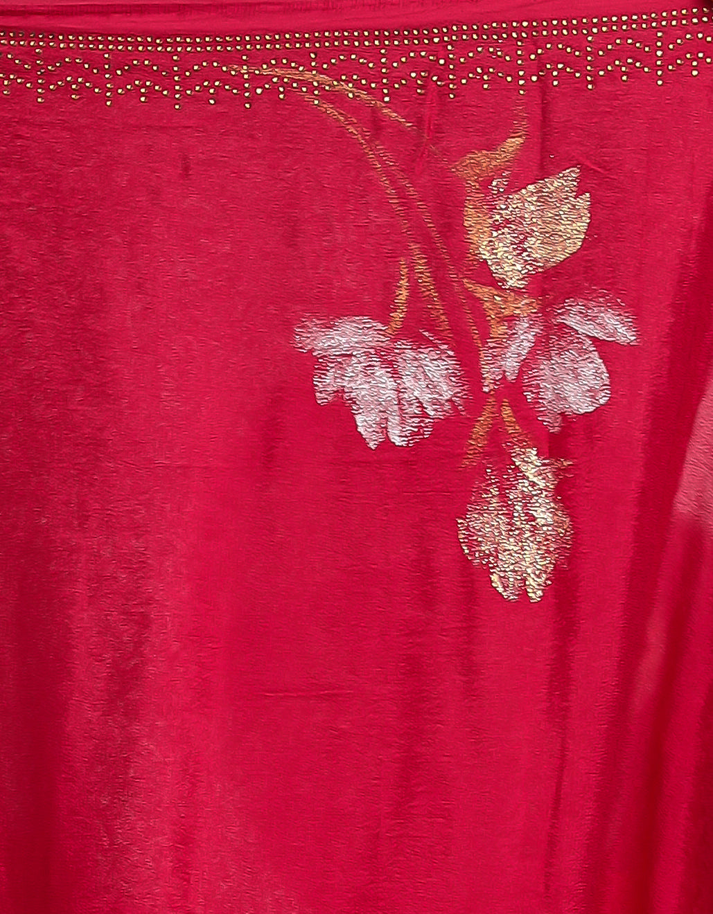 Foil Print Chiffon Saree with Swarovski work