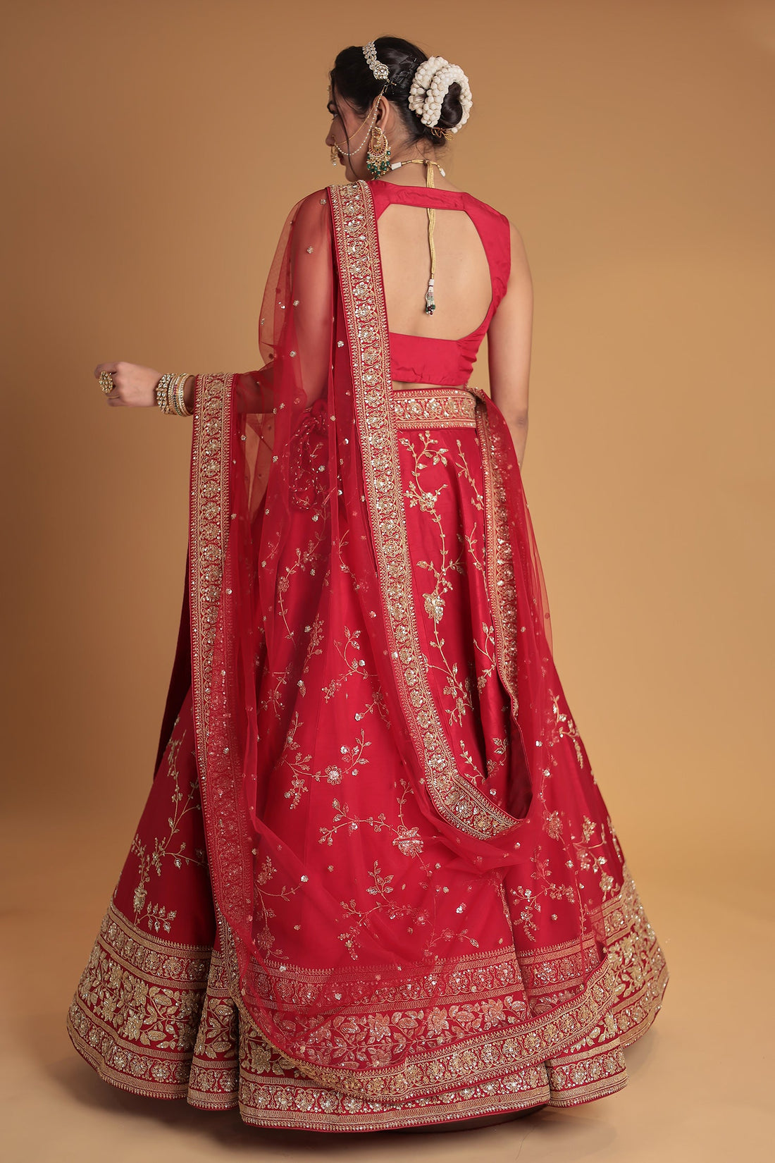 Silk Lehenga with Zardozi and Embroidered work
