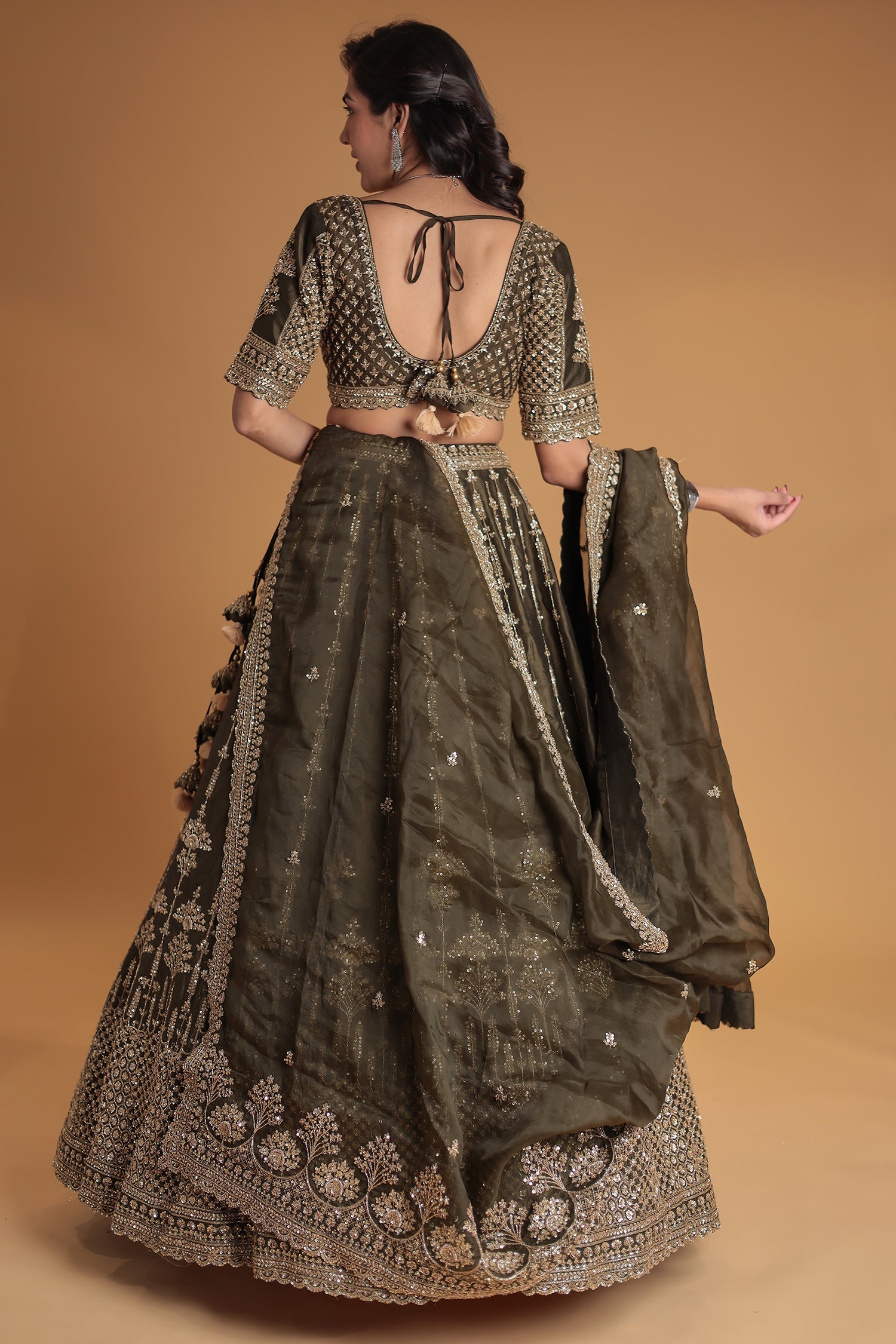 Silk Lehenga with Thread and Embellished work